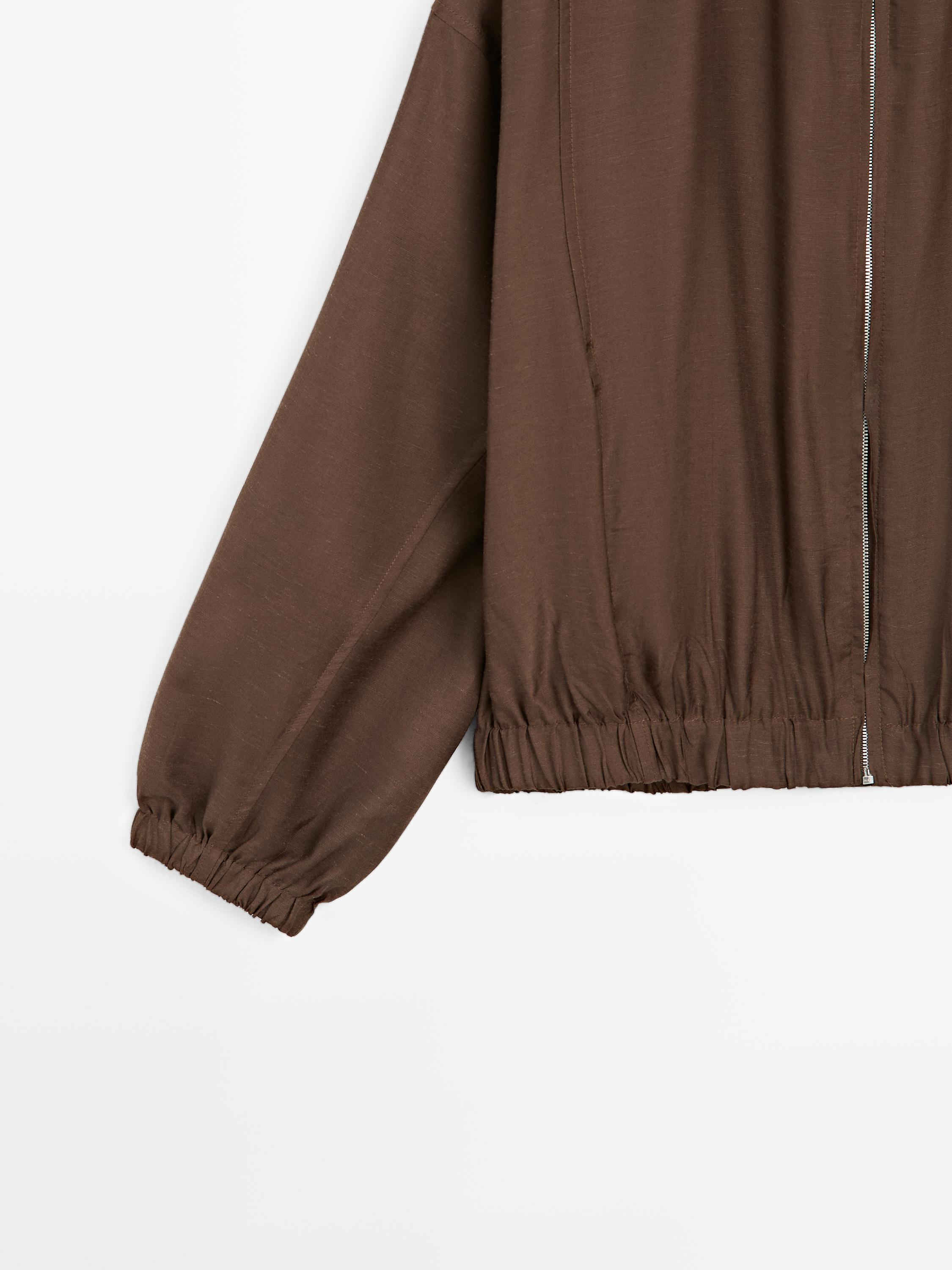 Flowing bomber jacket — BROWN