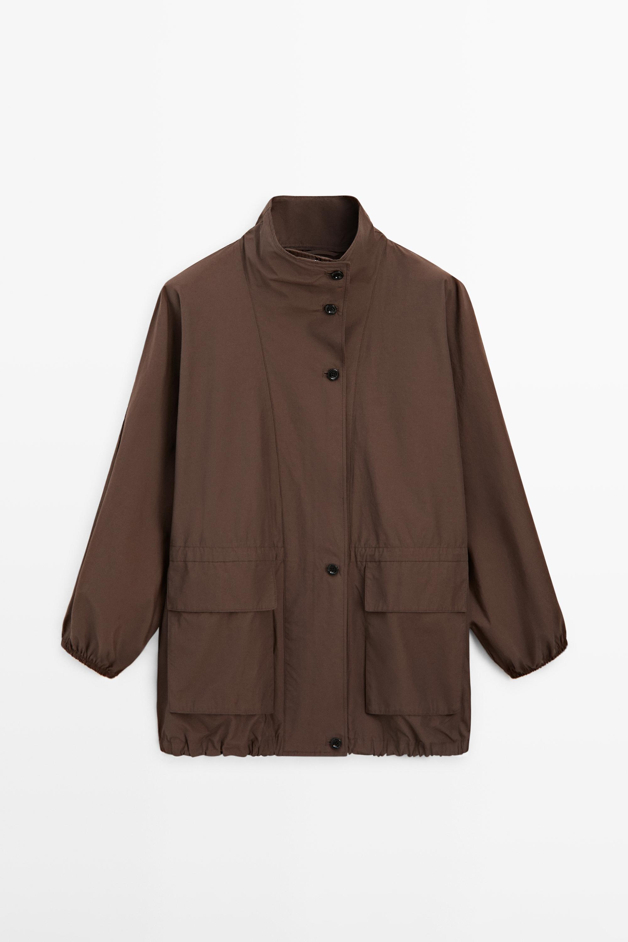 Puff parka with collar detail