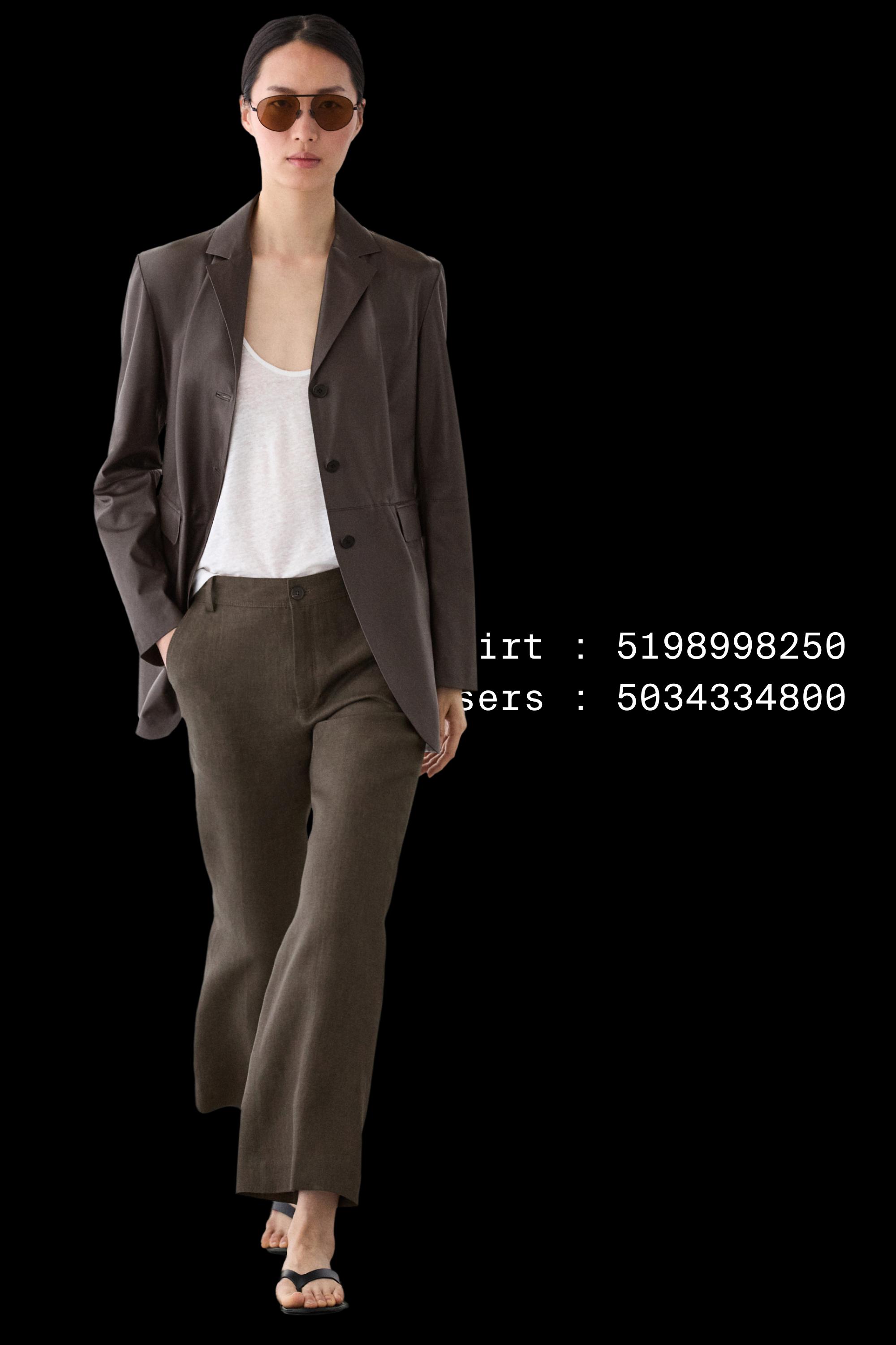 Kick flare cropped linen trousers — GREEN MARL