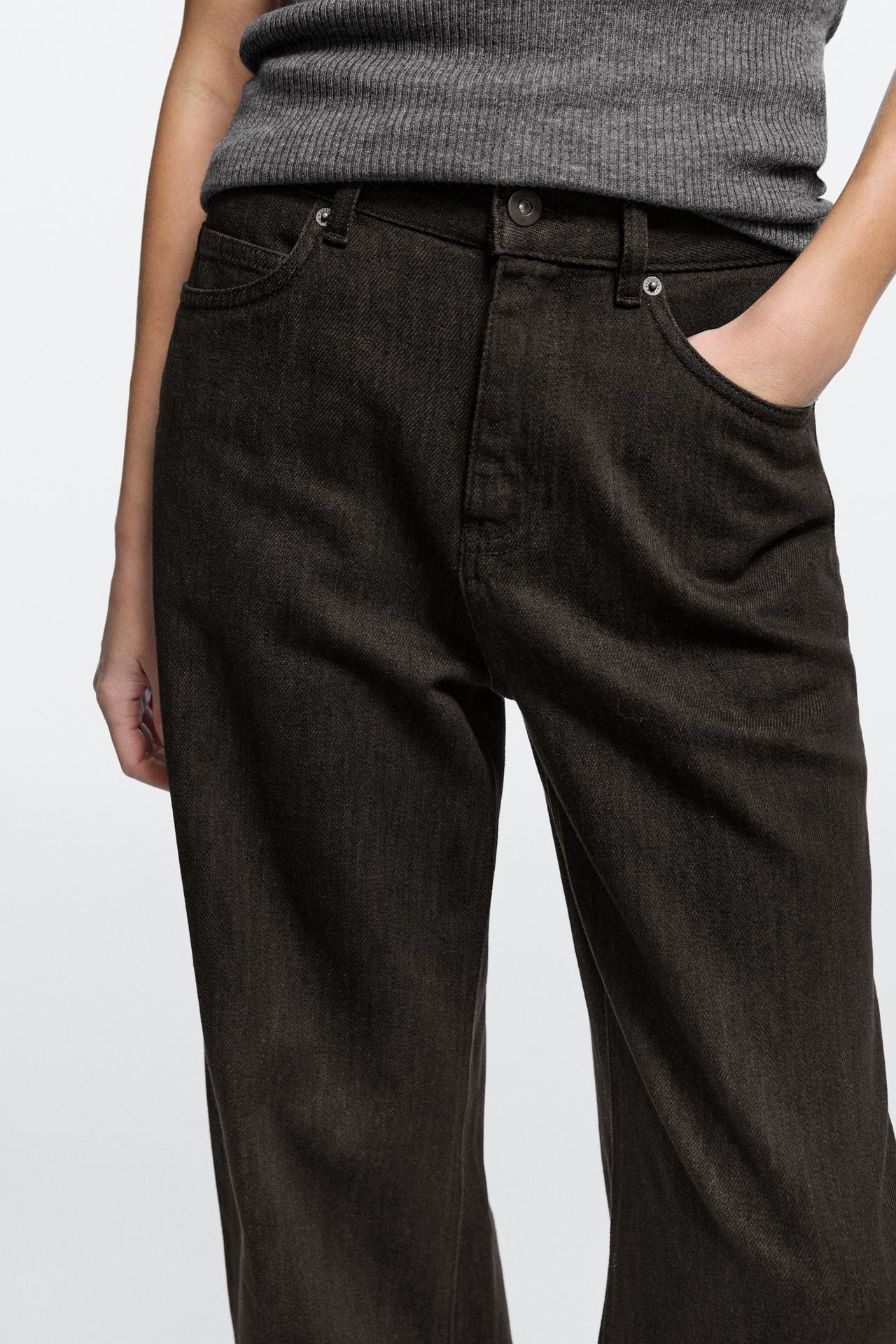 Relaxed fit barrel jeans — BROWN