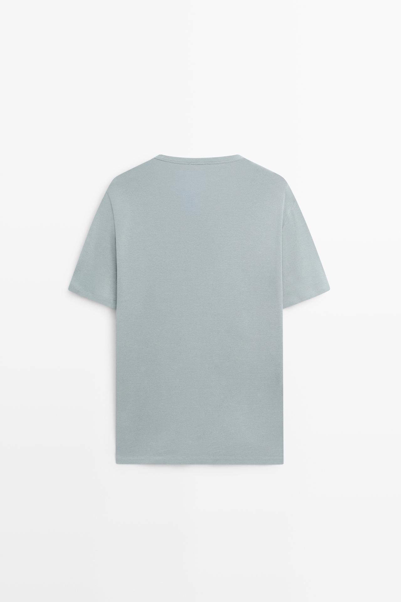 100% cotton short-sleeve T-shirt — GREY BLUE