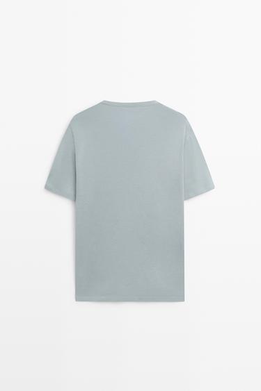 100% cotton short-sleeve T-shirt — GREY BLUE 6