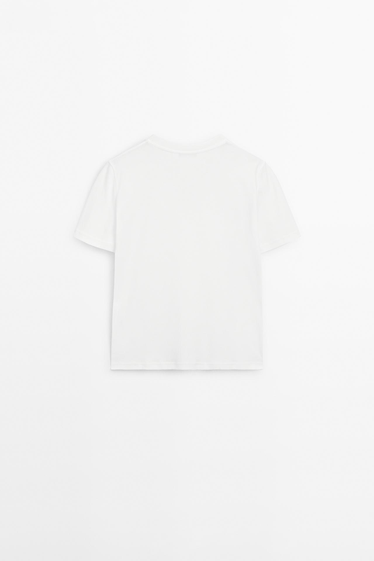 100% cotton interlock V-neck T-shirt — WHITE