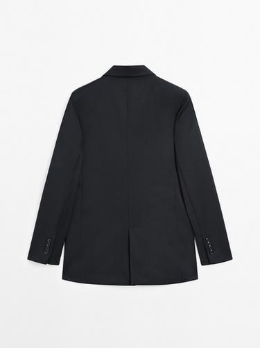 100% extra fine wool two-button blazer — NAVY BLUE 4