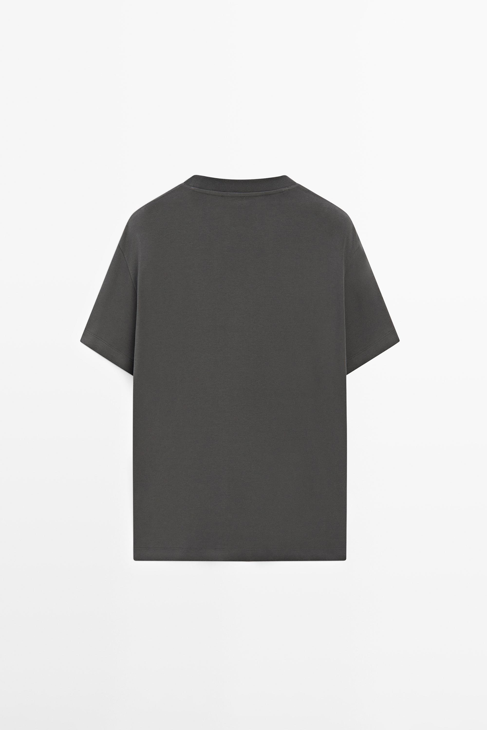 100% cotton short sleeve T-shirt — CHARCOAL