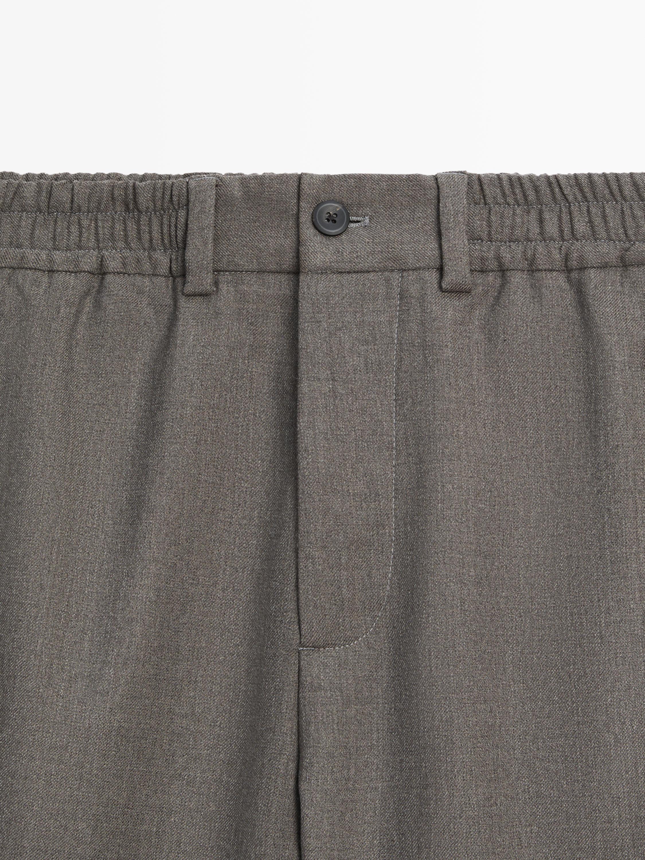 Cool wool blend trousers — MEDIUM ECRU