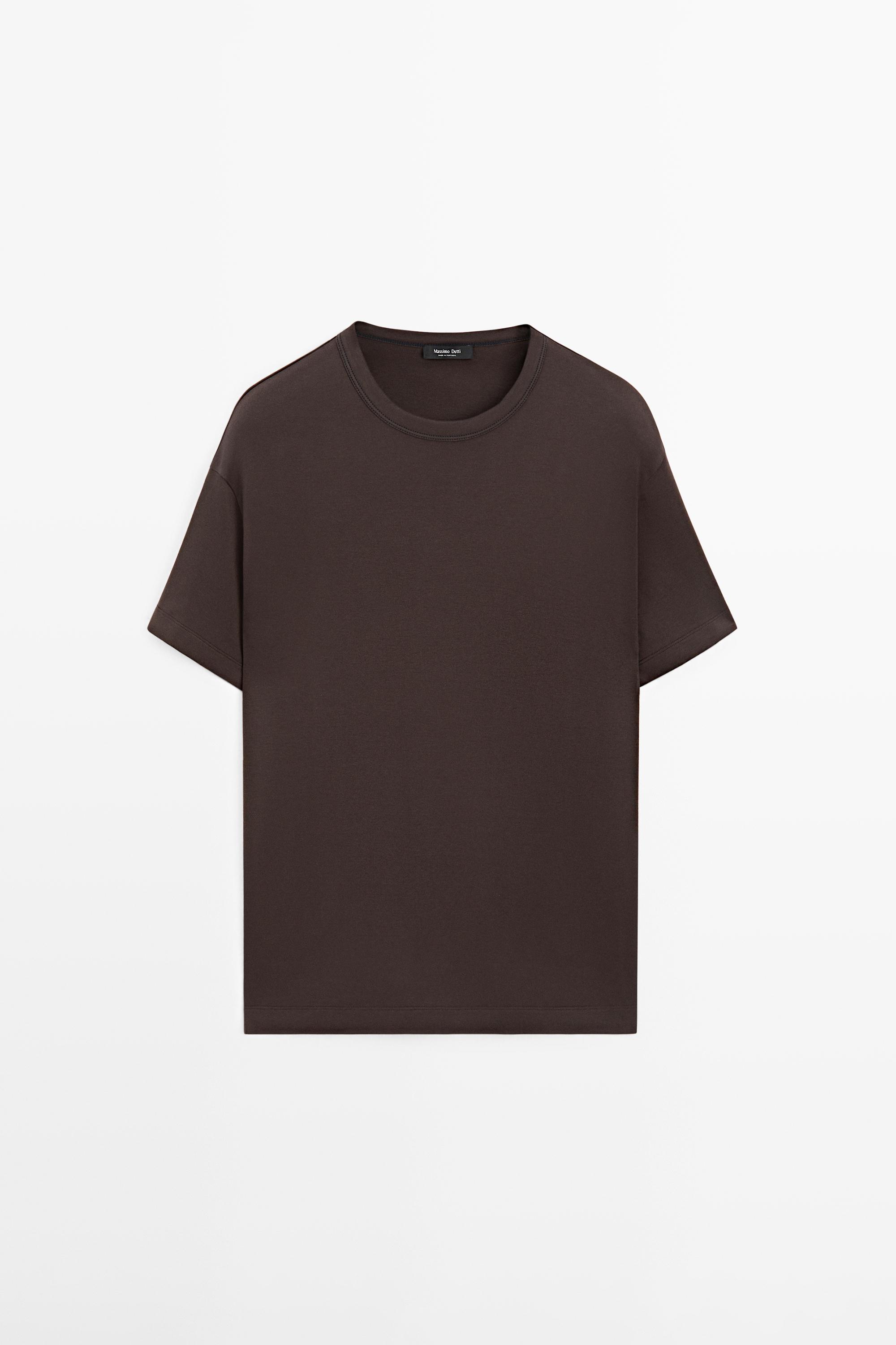 100% cotton short-sleeve T-shirt — Chocolate