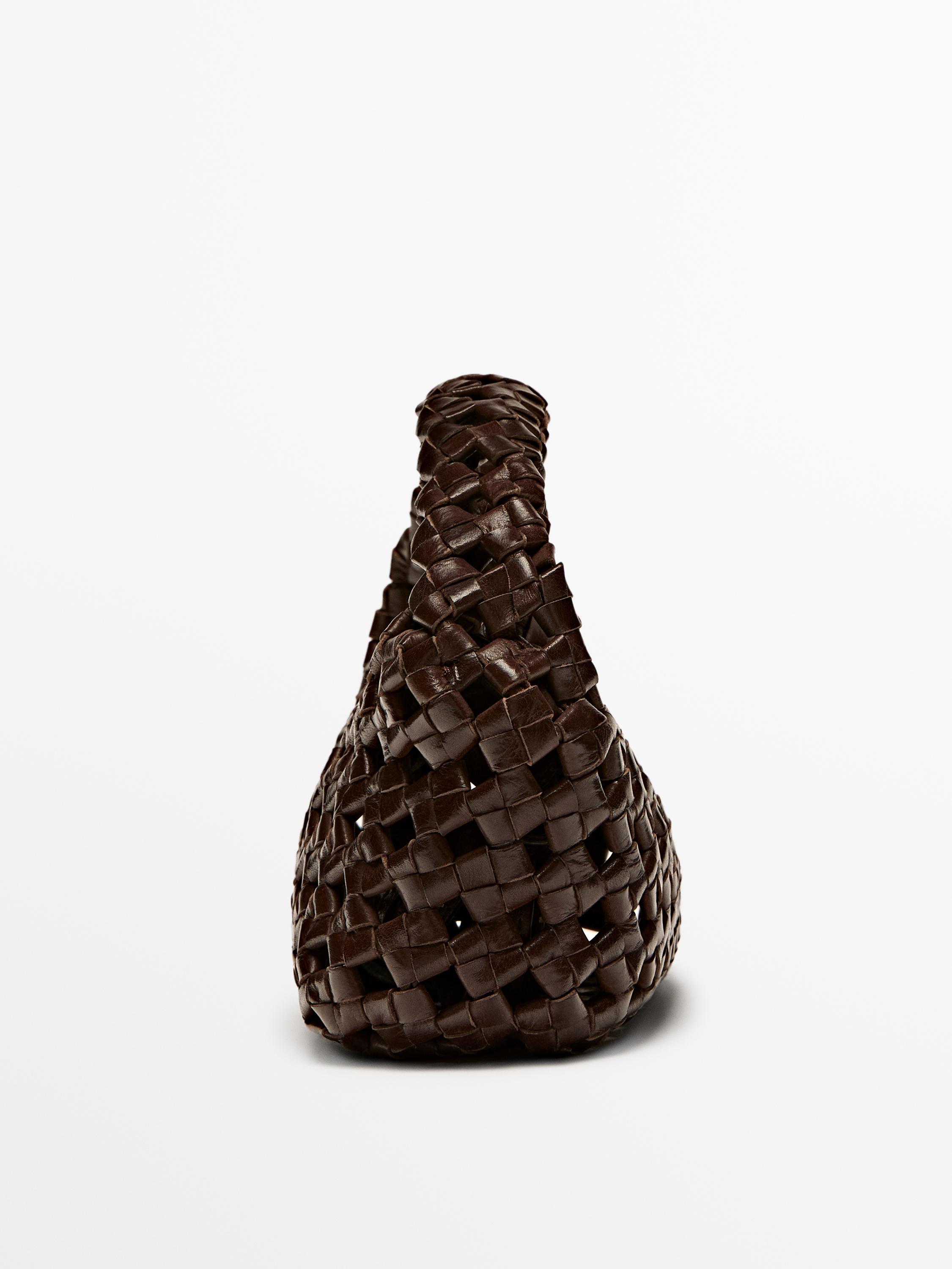 Nappa leather braided mini bag