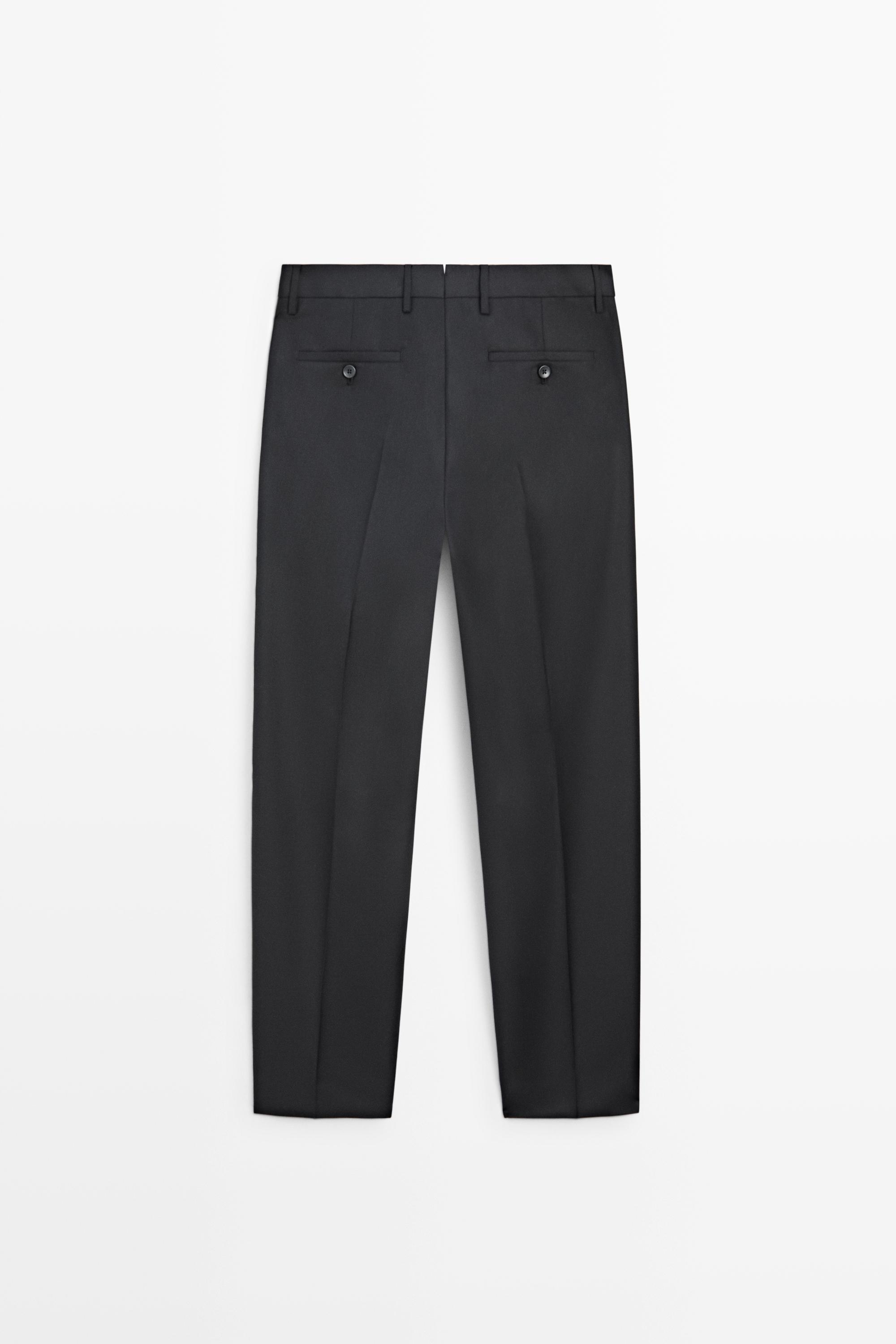 100% wool suit pants — CHARCOAL