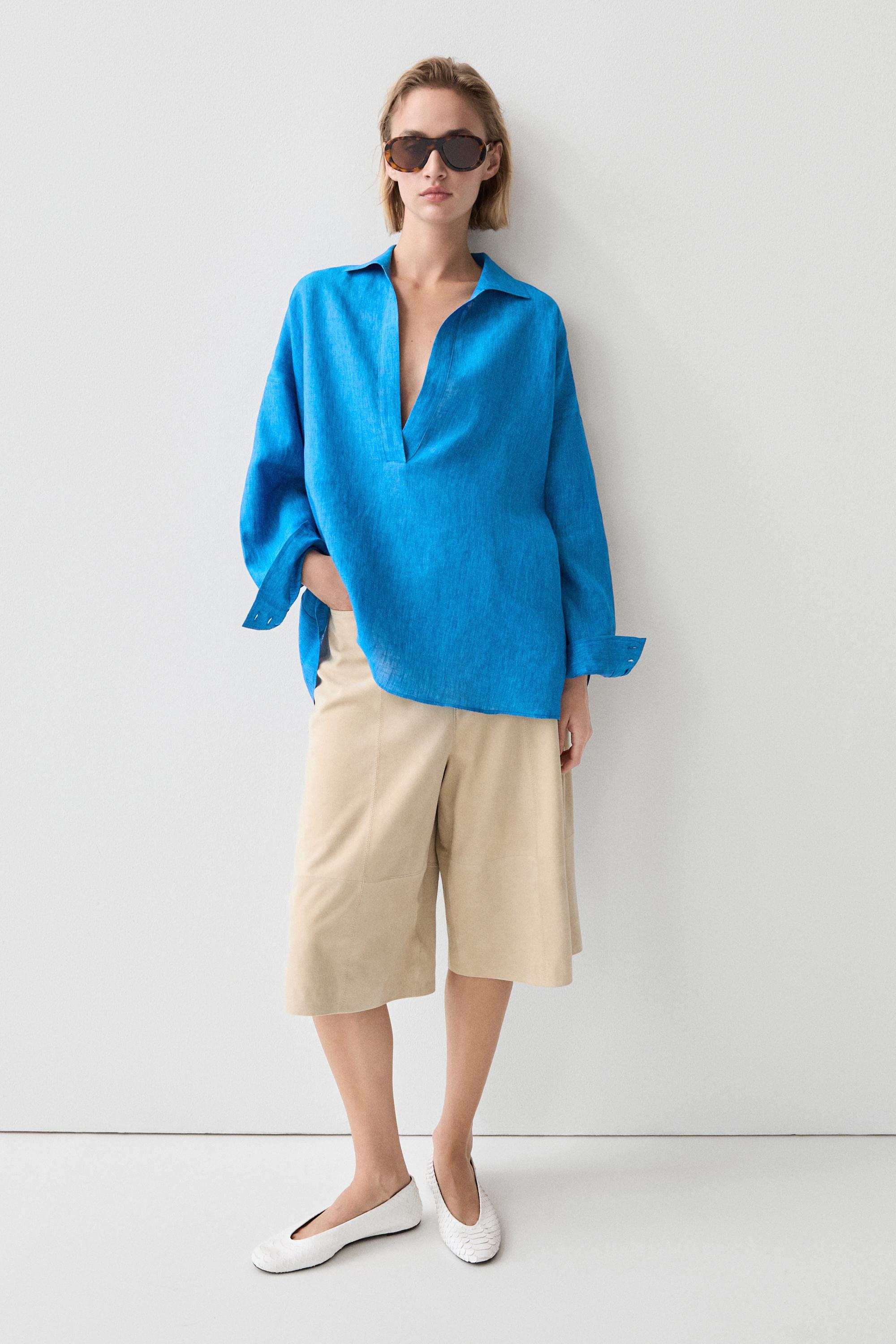 100% linen flowing blouse