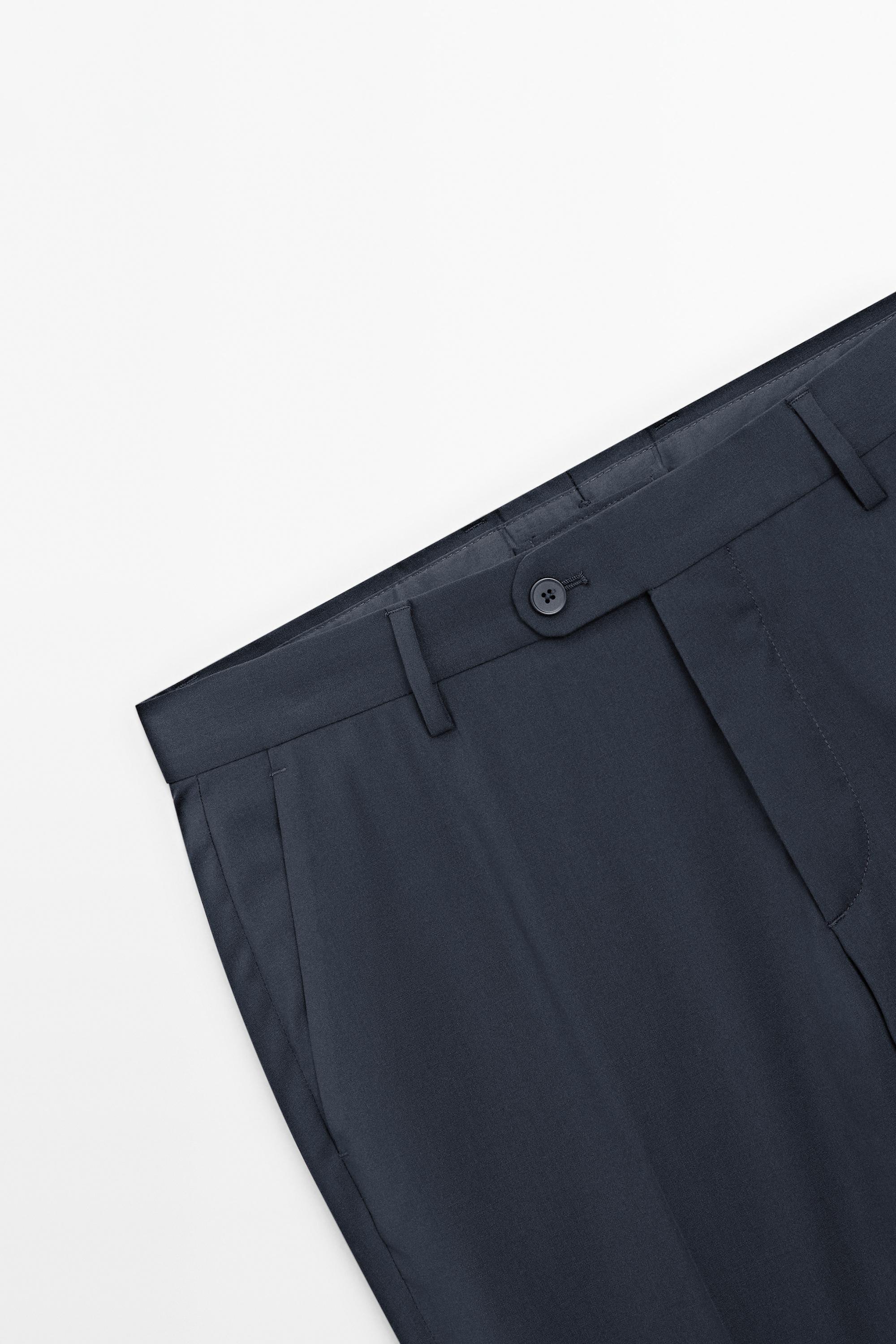 Cold wool suit trousers — NAVY BLUE