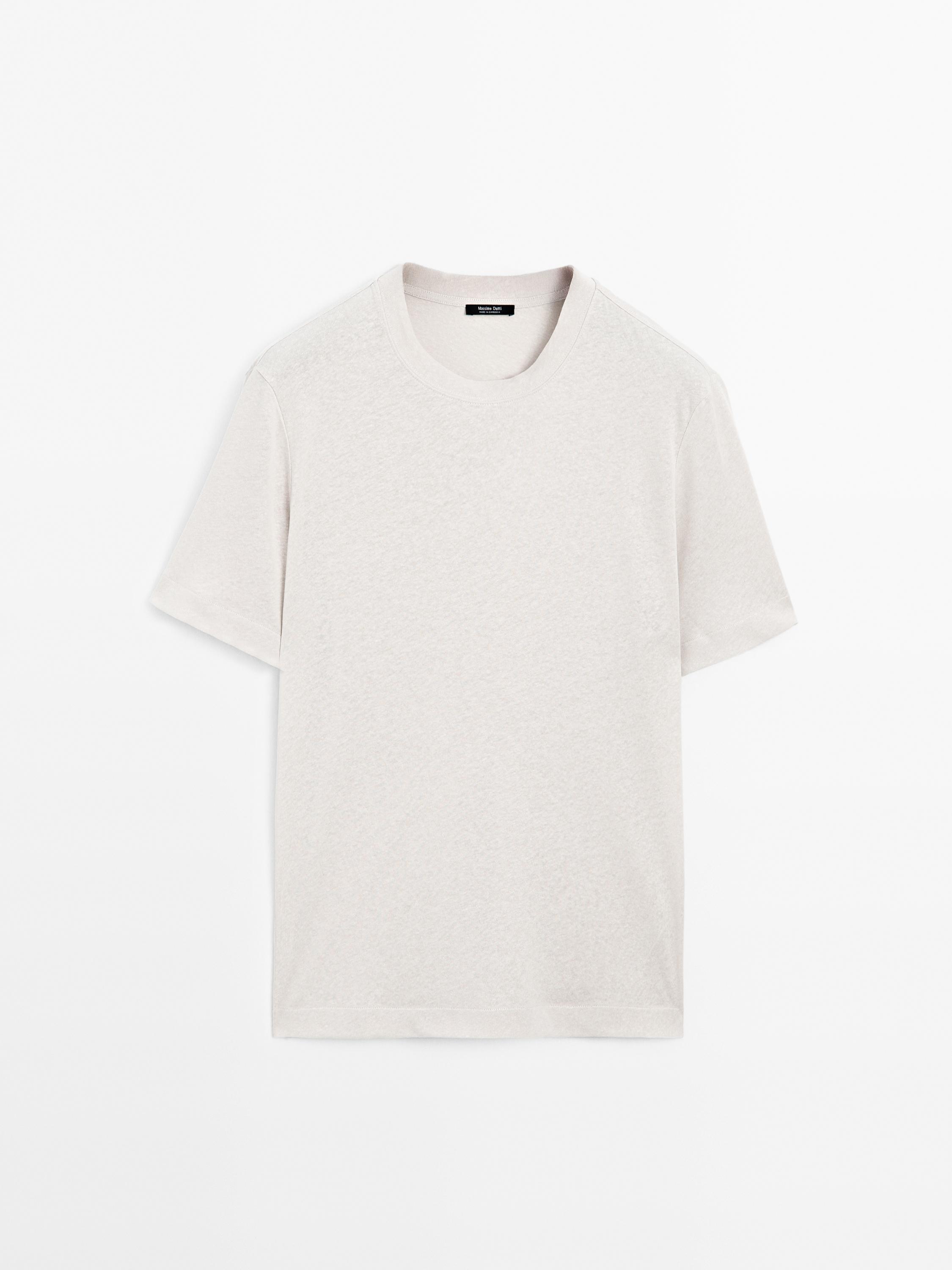 Short sleeve T-shirt with linen