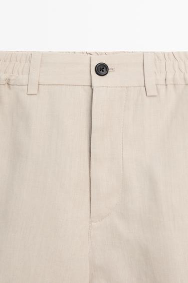 100% linen short Bermuda shorts — BEIGE 9