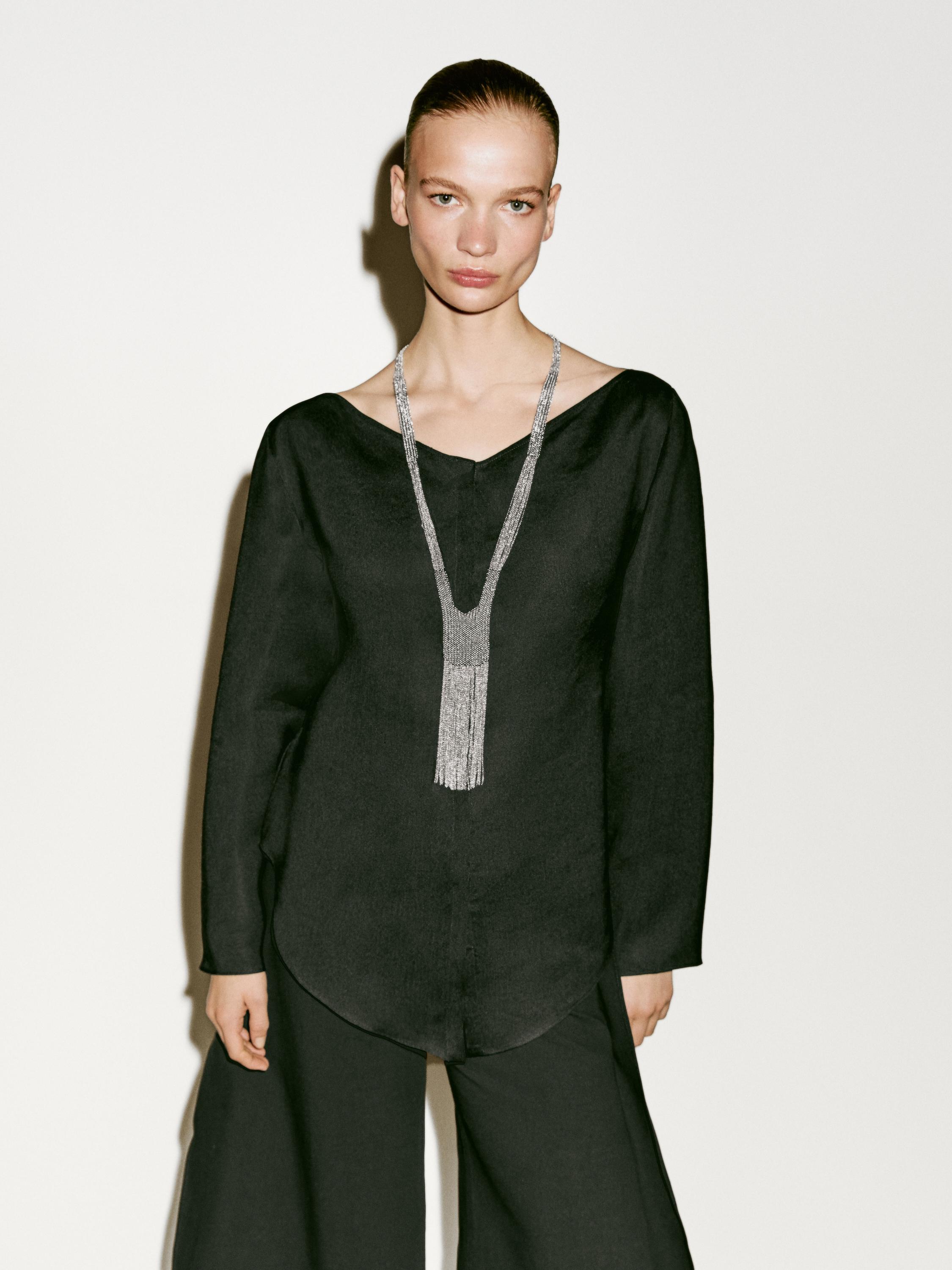 Linen blend boat neck shirt - Limited Edition