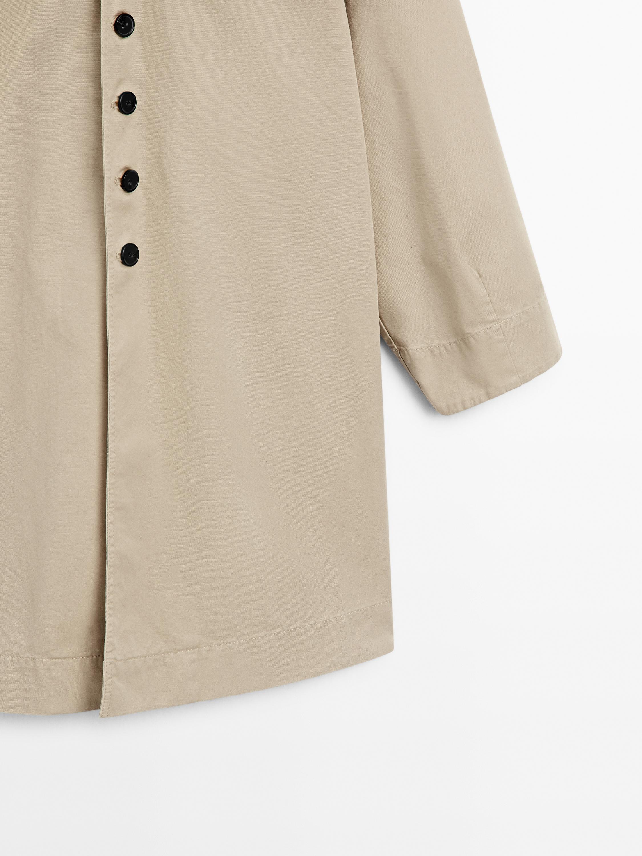 100% cotton sailor collar trench coat