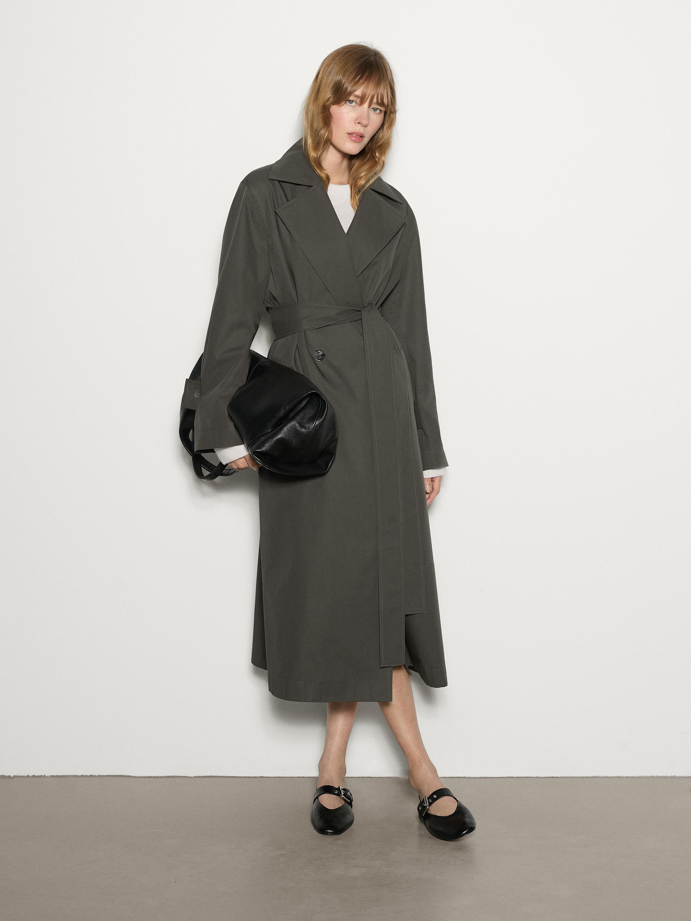 Long cotton trench coat