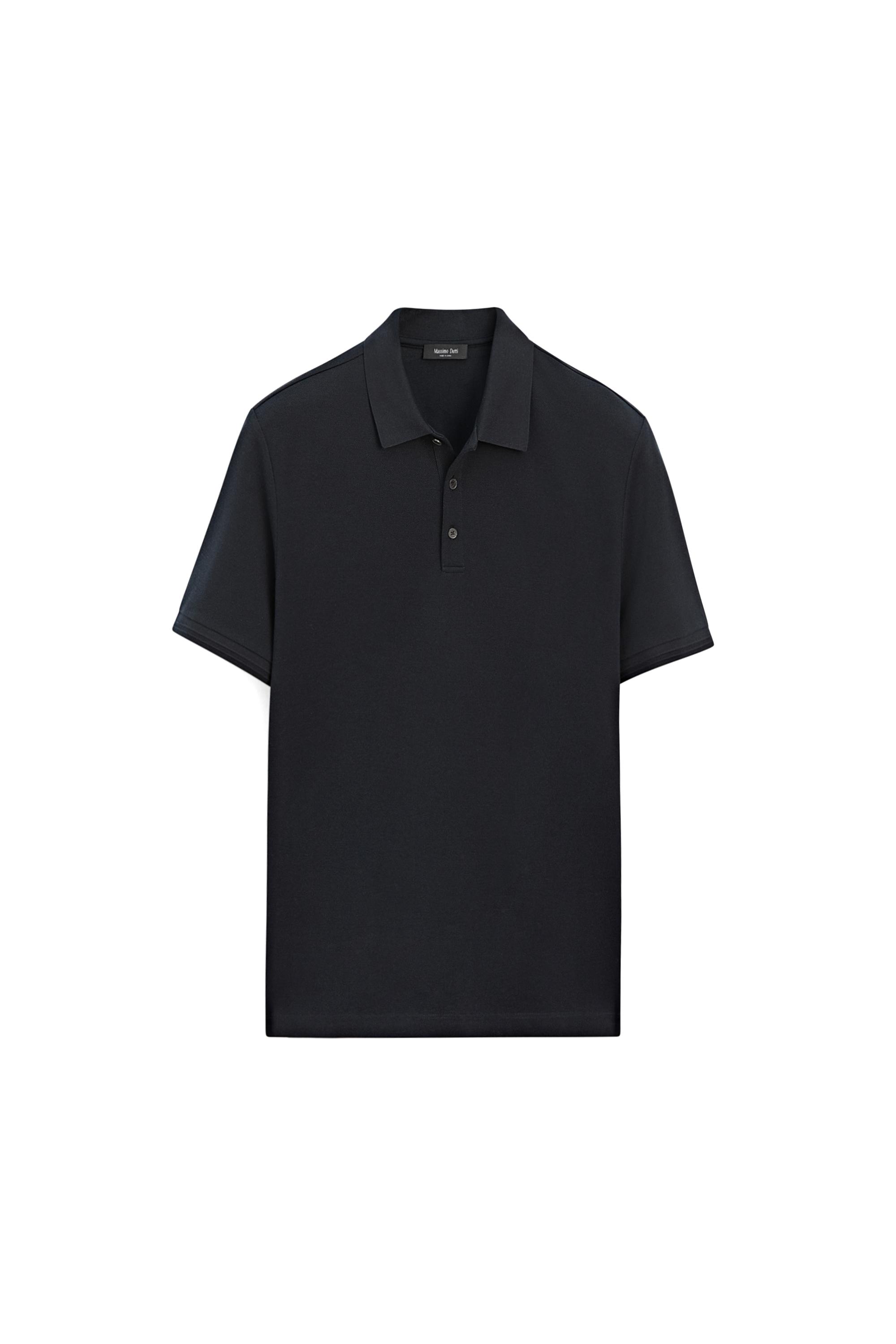 100% cotton short sleeve polo shirt — NAVY BLUE