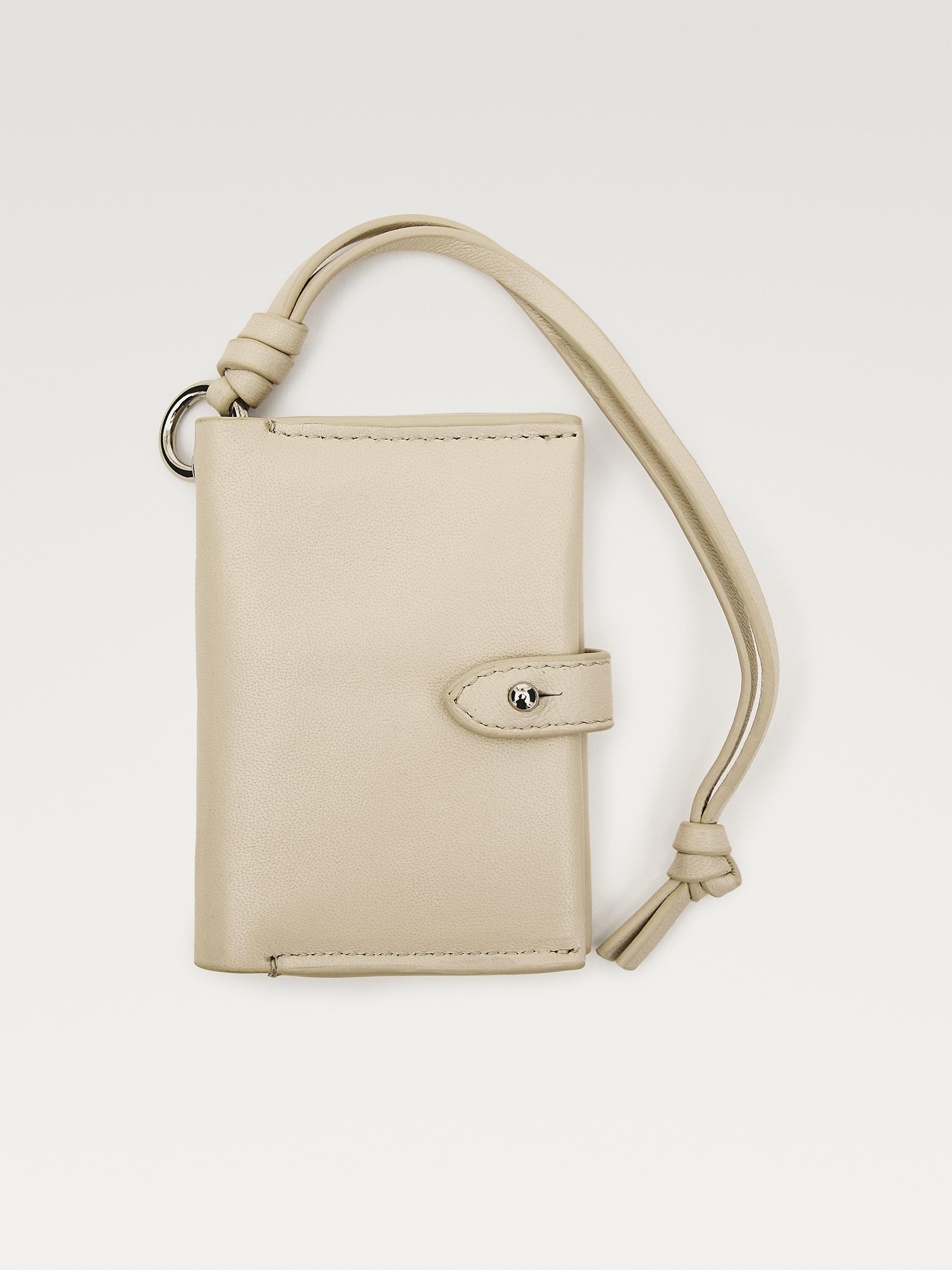 Nappa leather charm card holder