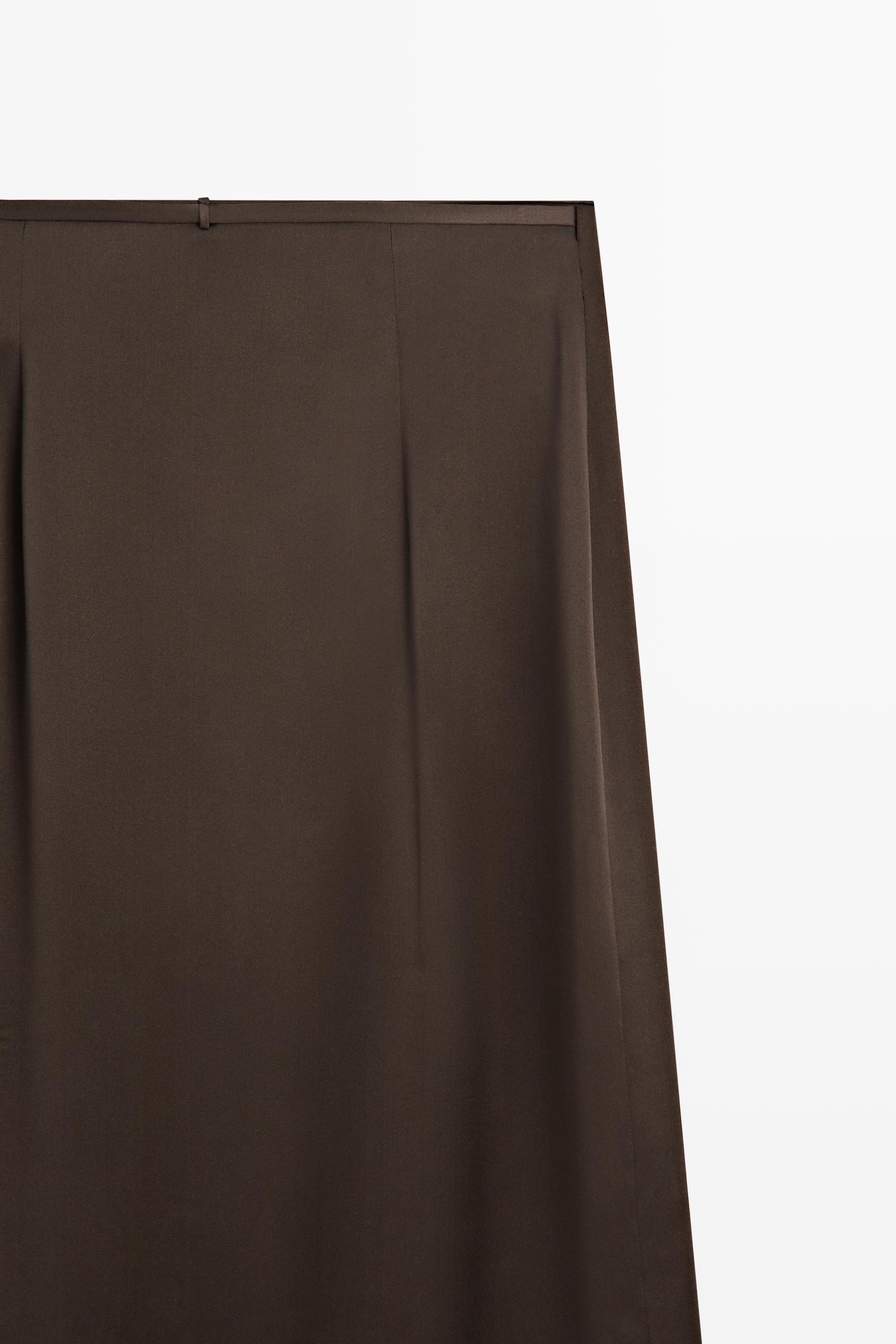 100% silk lace-detail pareo skirt — Chocolate