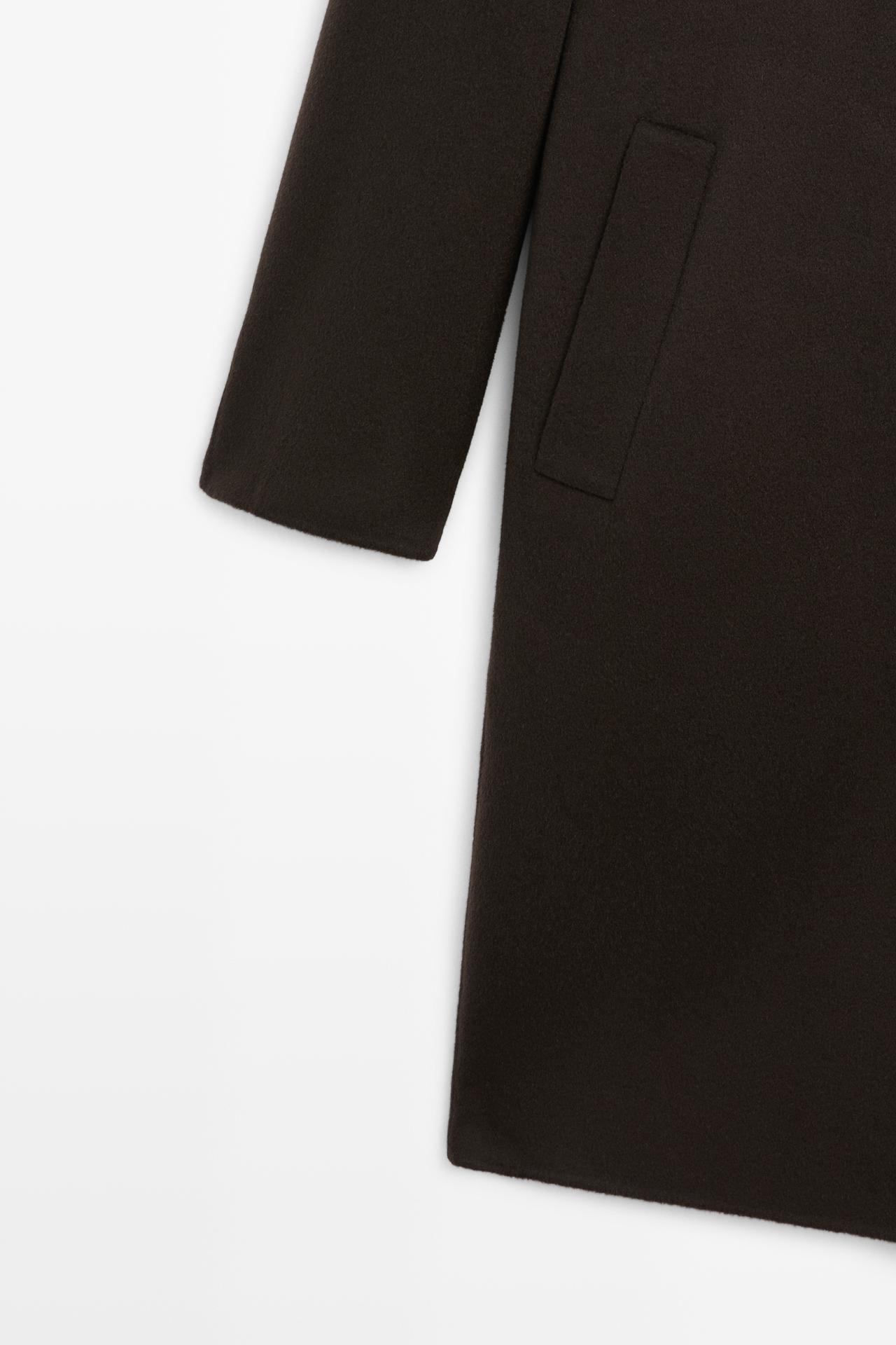 100% double-faced cashmere coat — BROWN