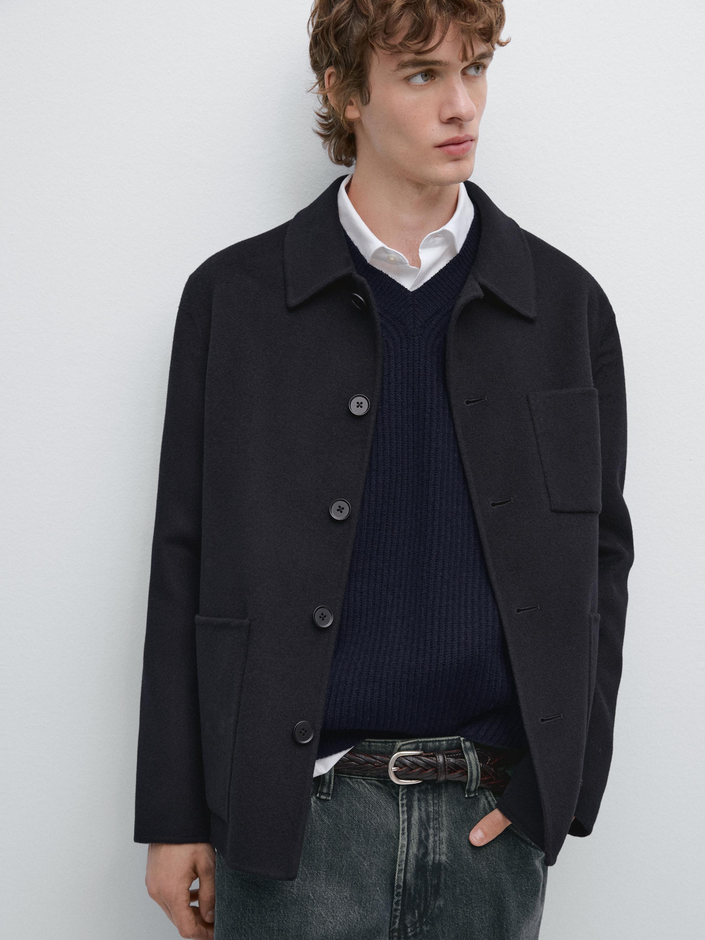 Wool overshirt with double pockets