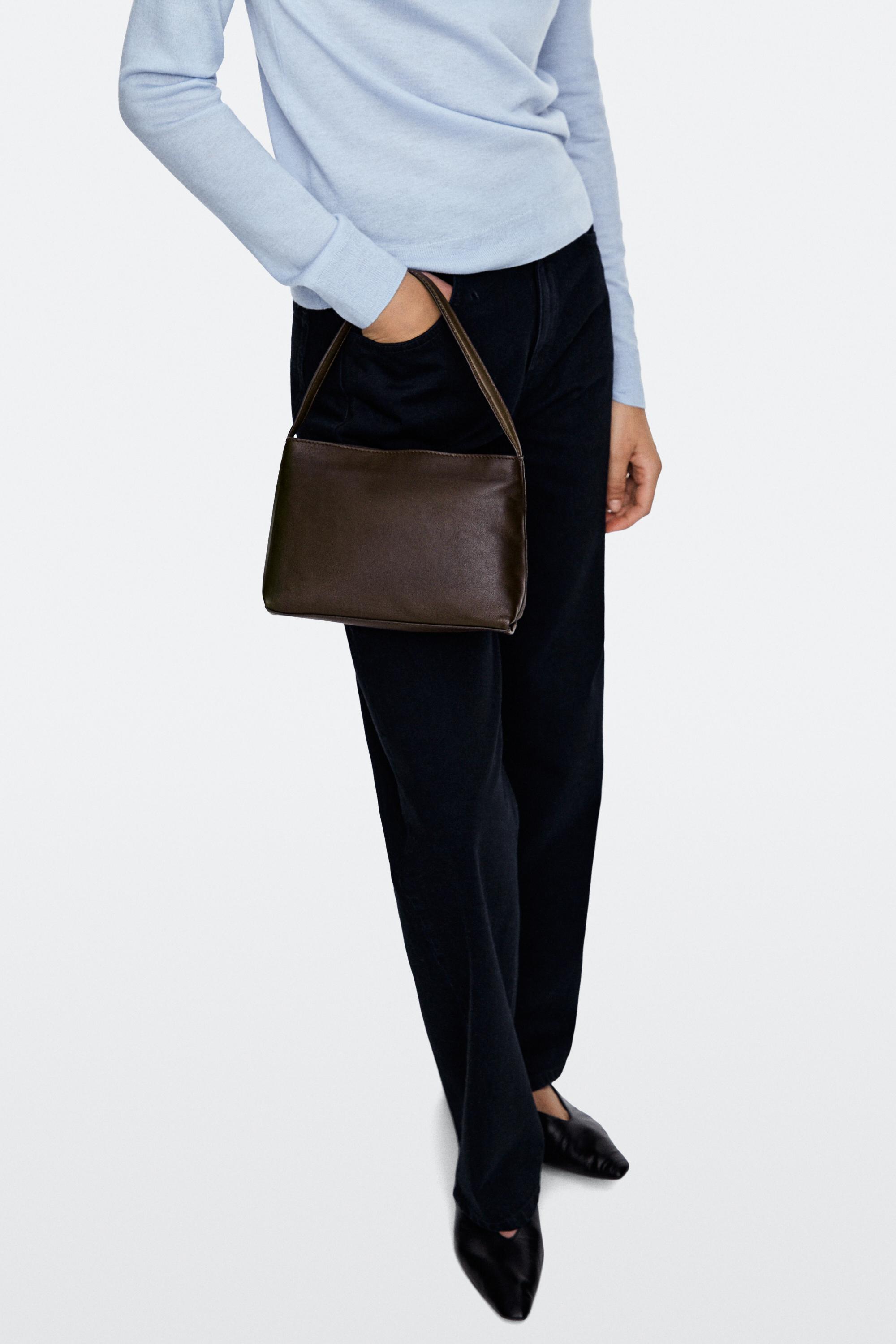 Petit sac porté épaule en cuir nappa