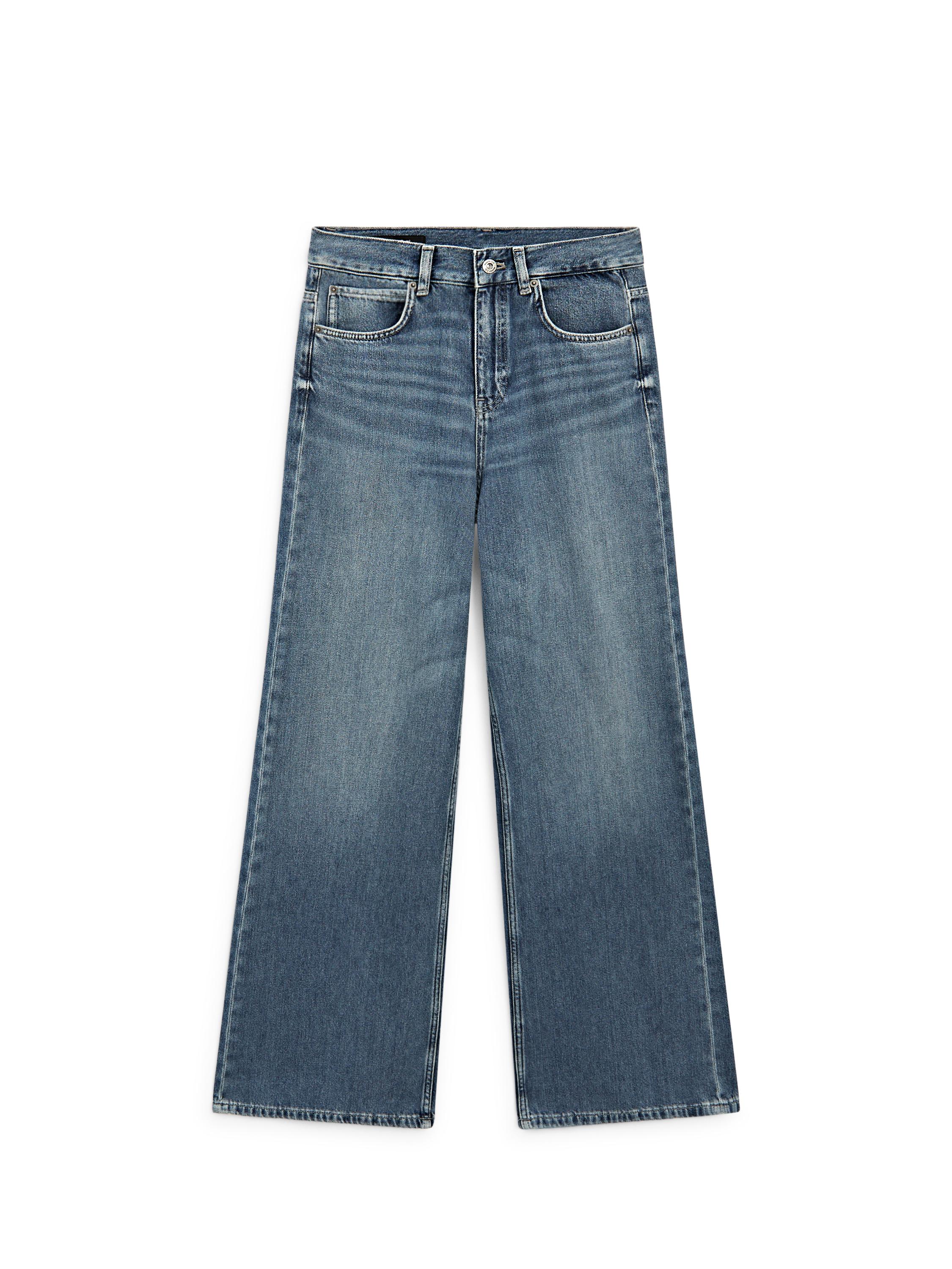 High-waist wide-leg jeans — MEDIUM BLUE