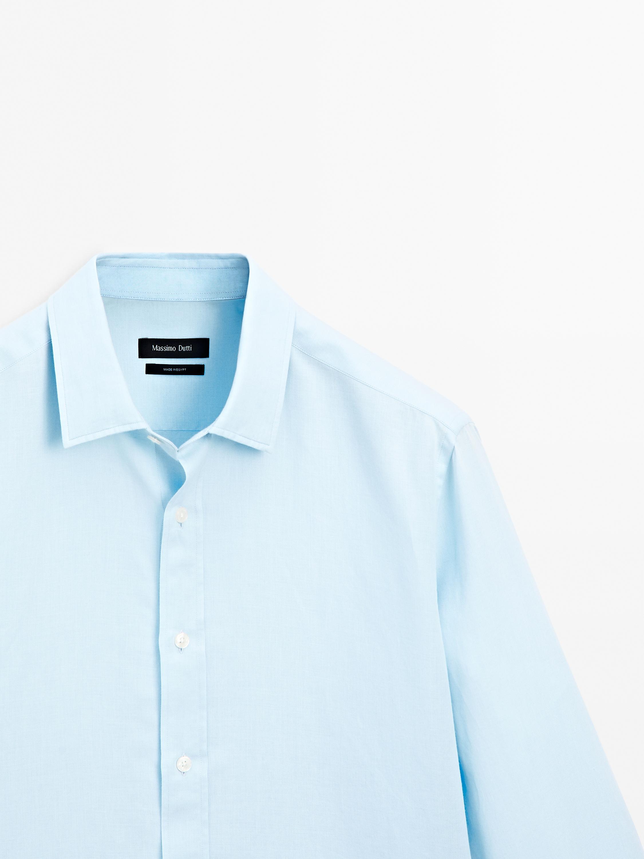 Camisa regular fit con algodón