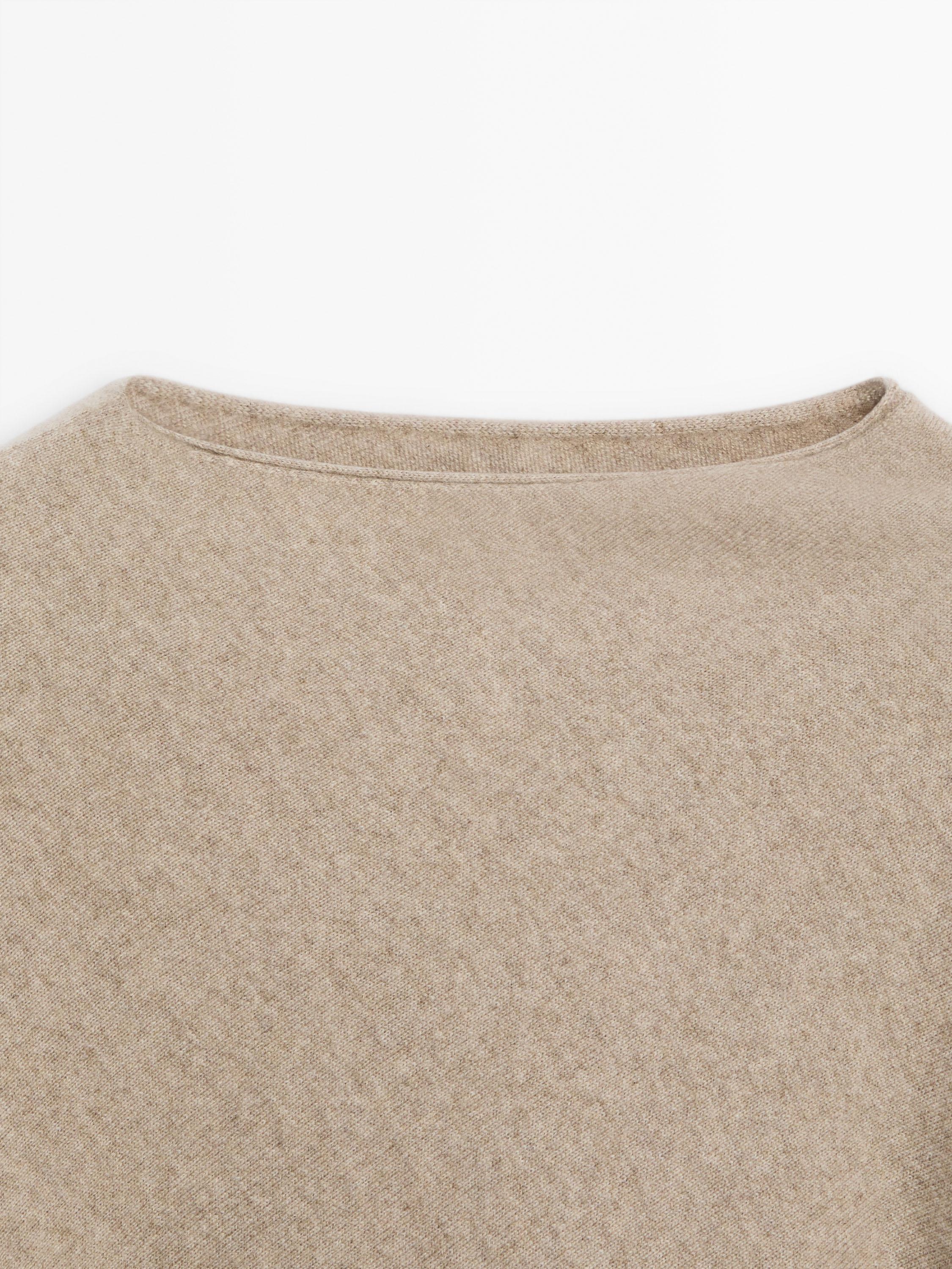 Asymmetric cashmere cape