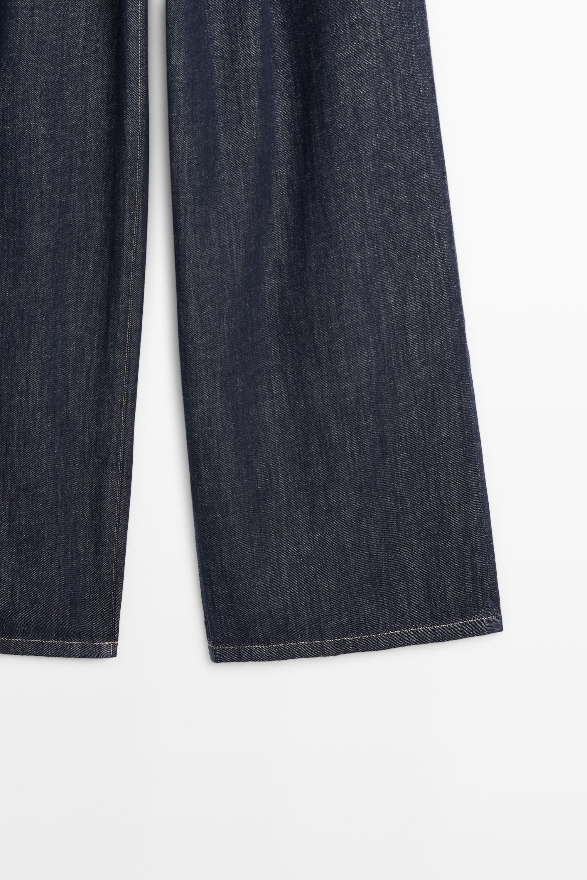Cotton blend pleated semi-jogger pants — DARK BLUE