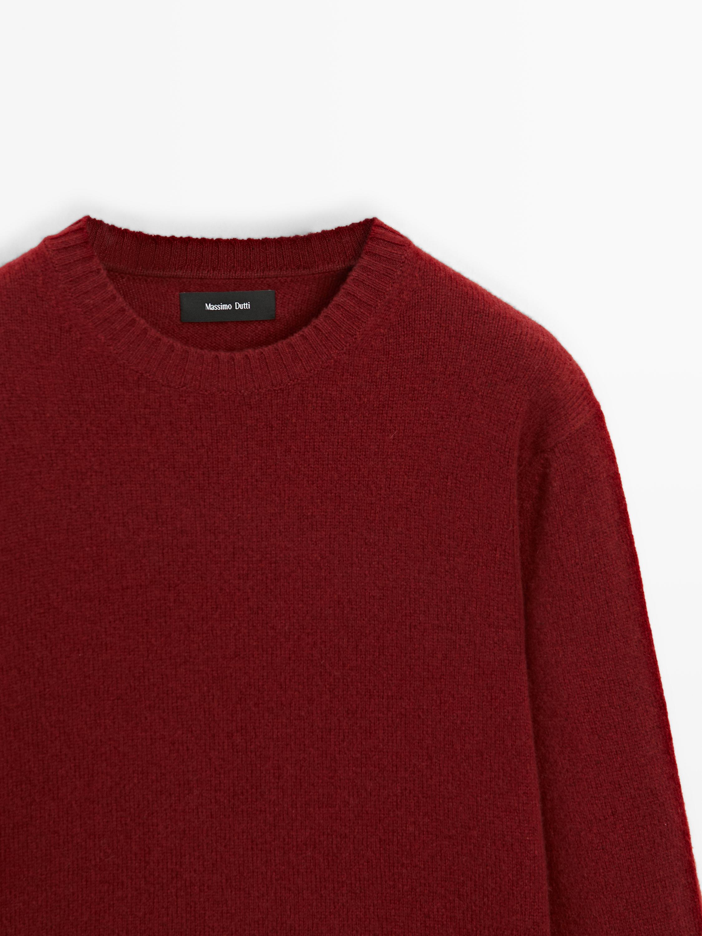 Wool blend crew neck sweater