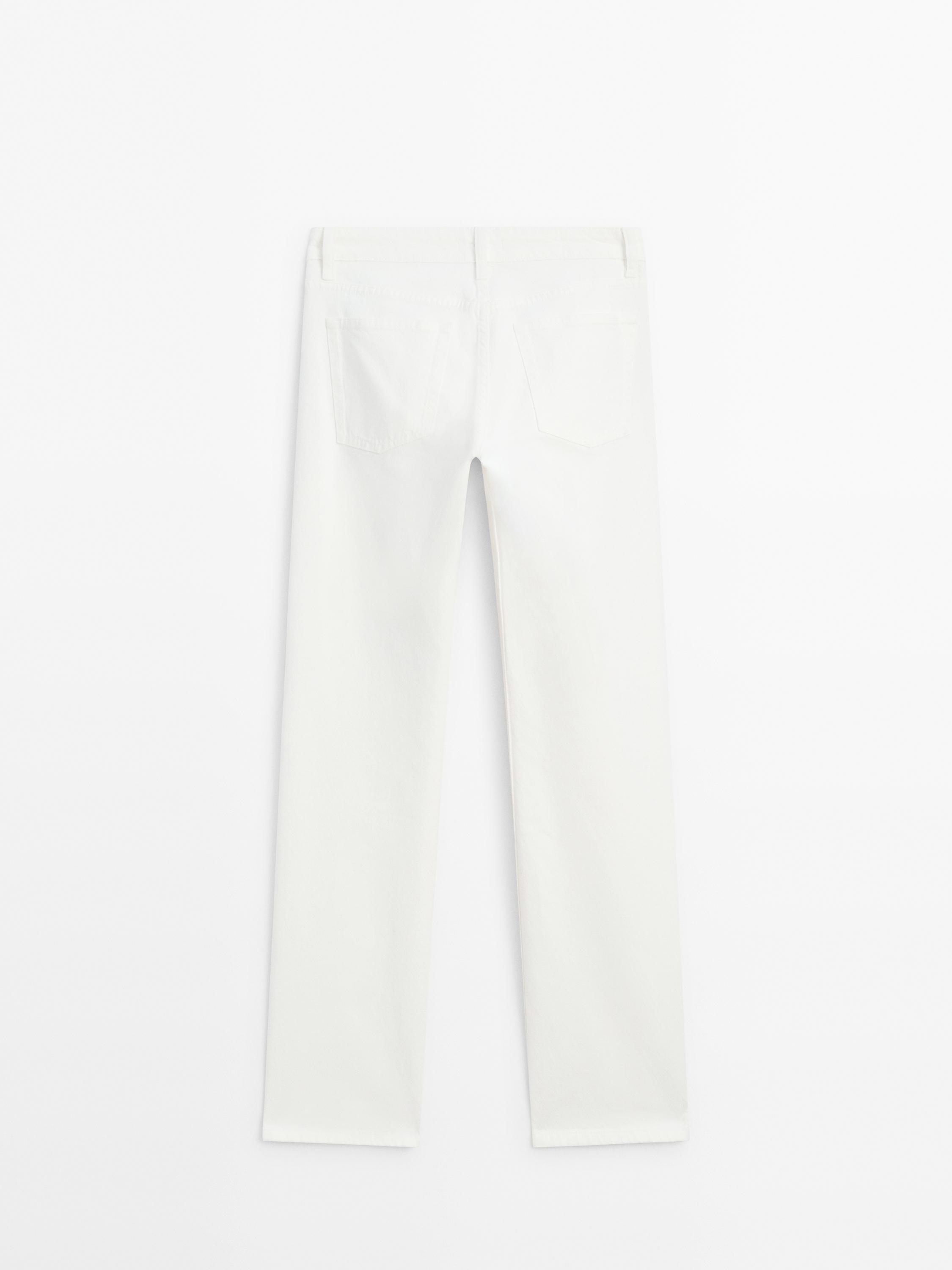 Low-rise straight-leg jeans