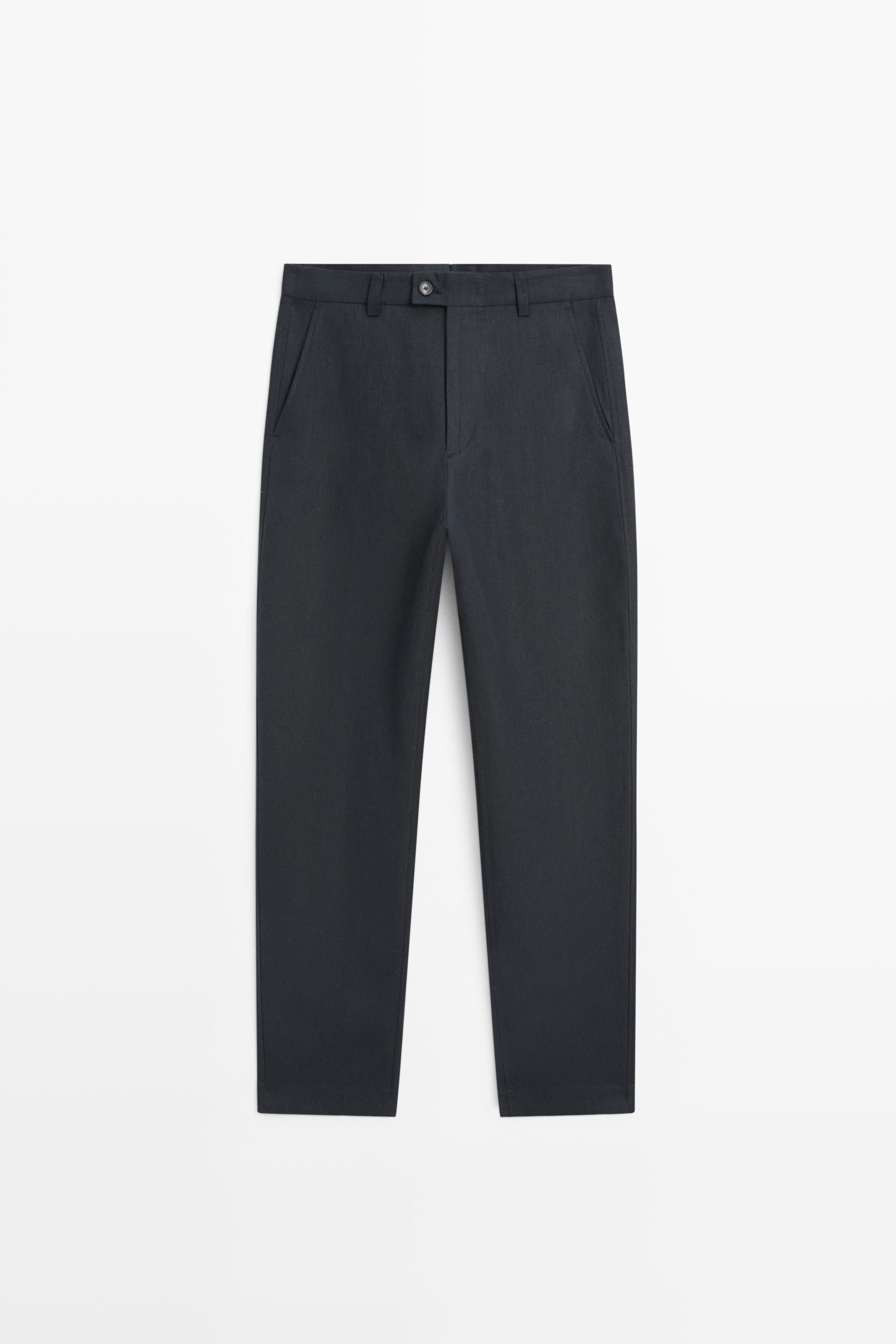 Straight-leg linen pants