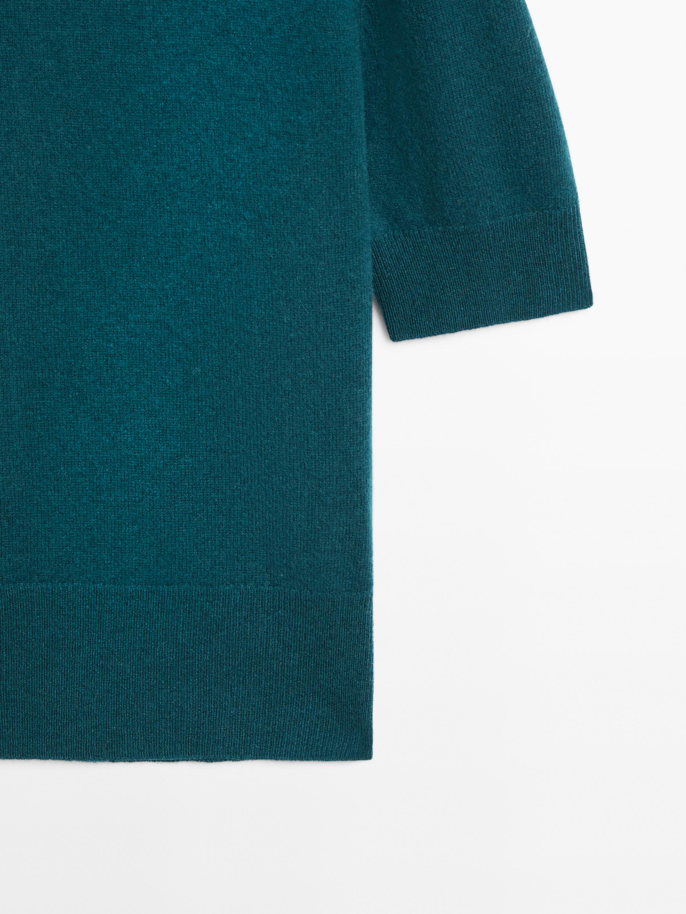 Short sleeve wool blend sweater
