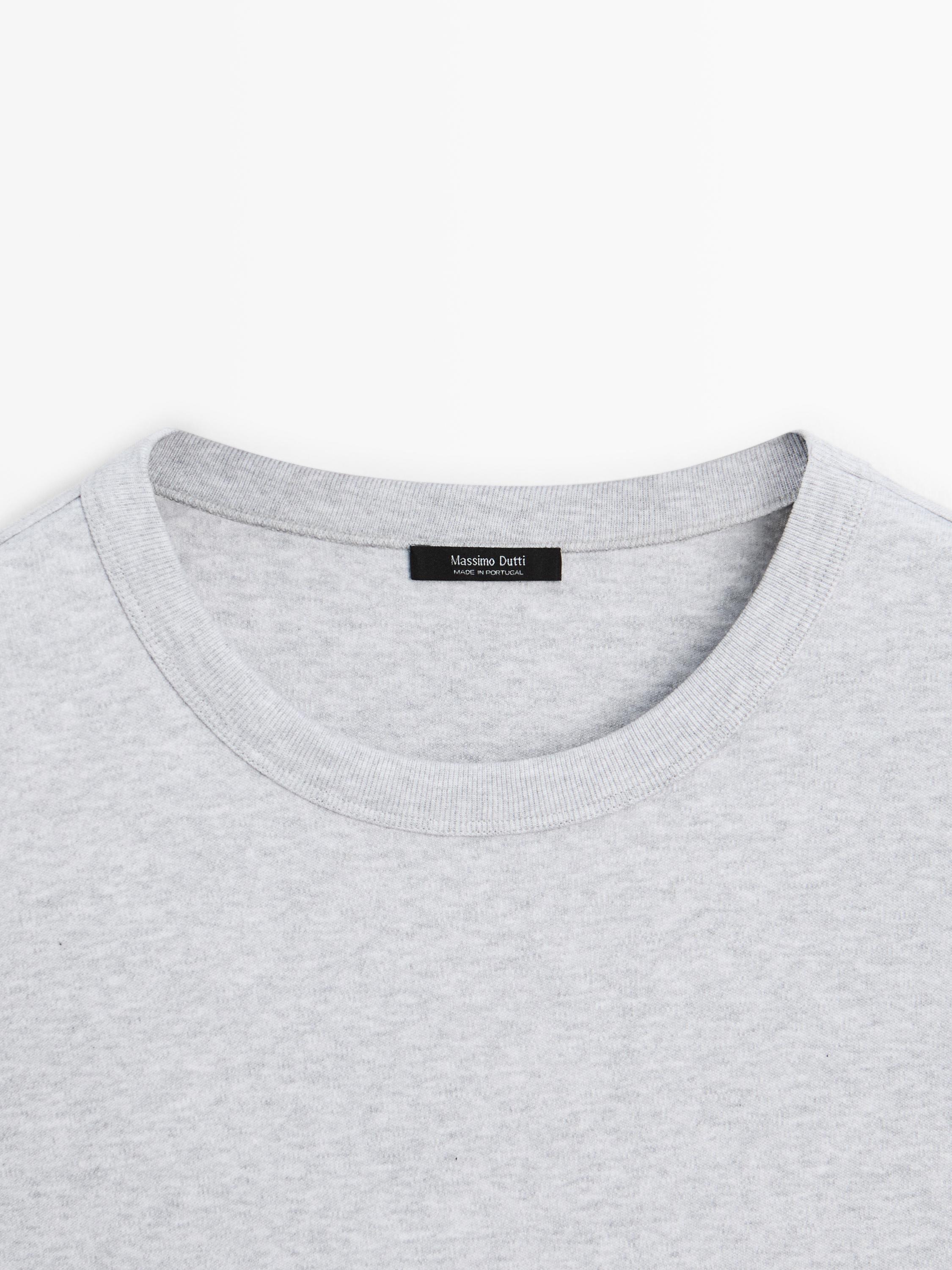 100% cotton short-sleeve T-shirt — GREY MARL