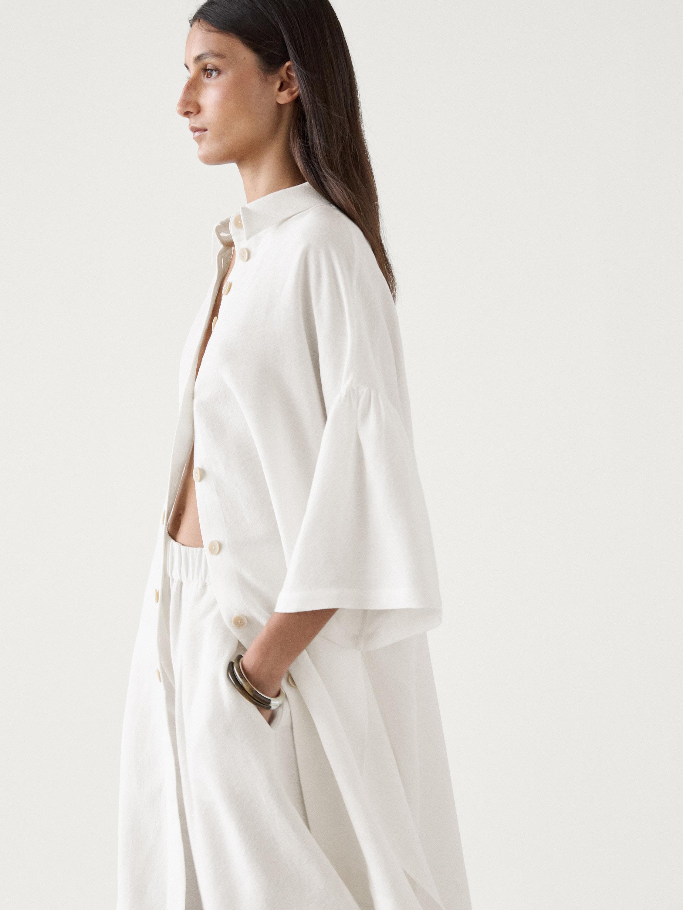 Chemise longue avec du lin ensemble
