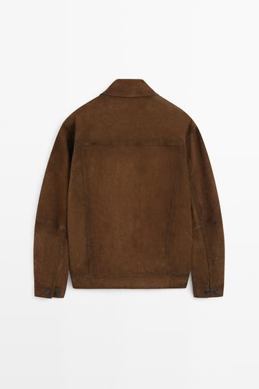 Suede jacket with pocket detail — RUSSET 6