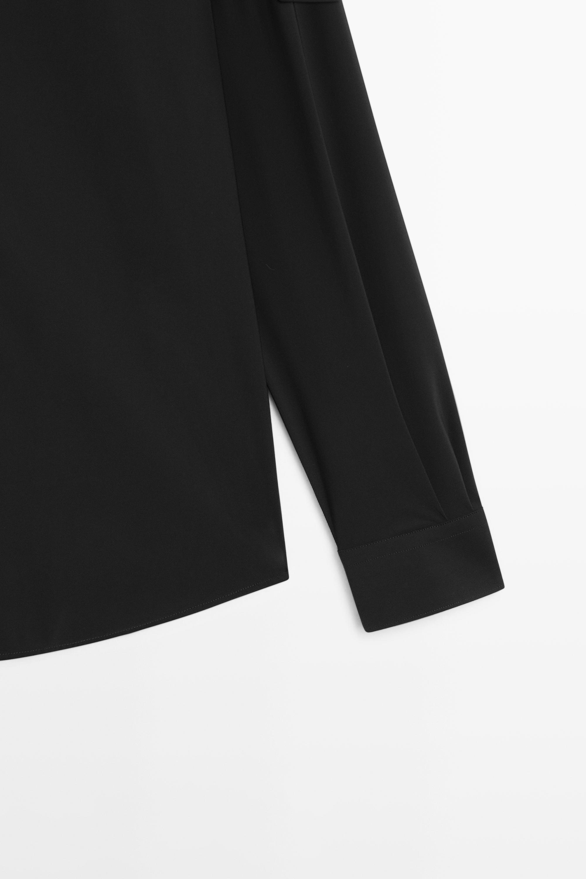 Slim fit stretch shirt — BLACK
