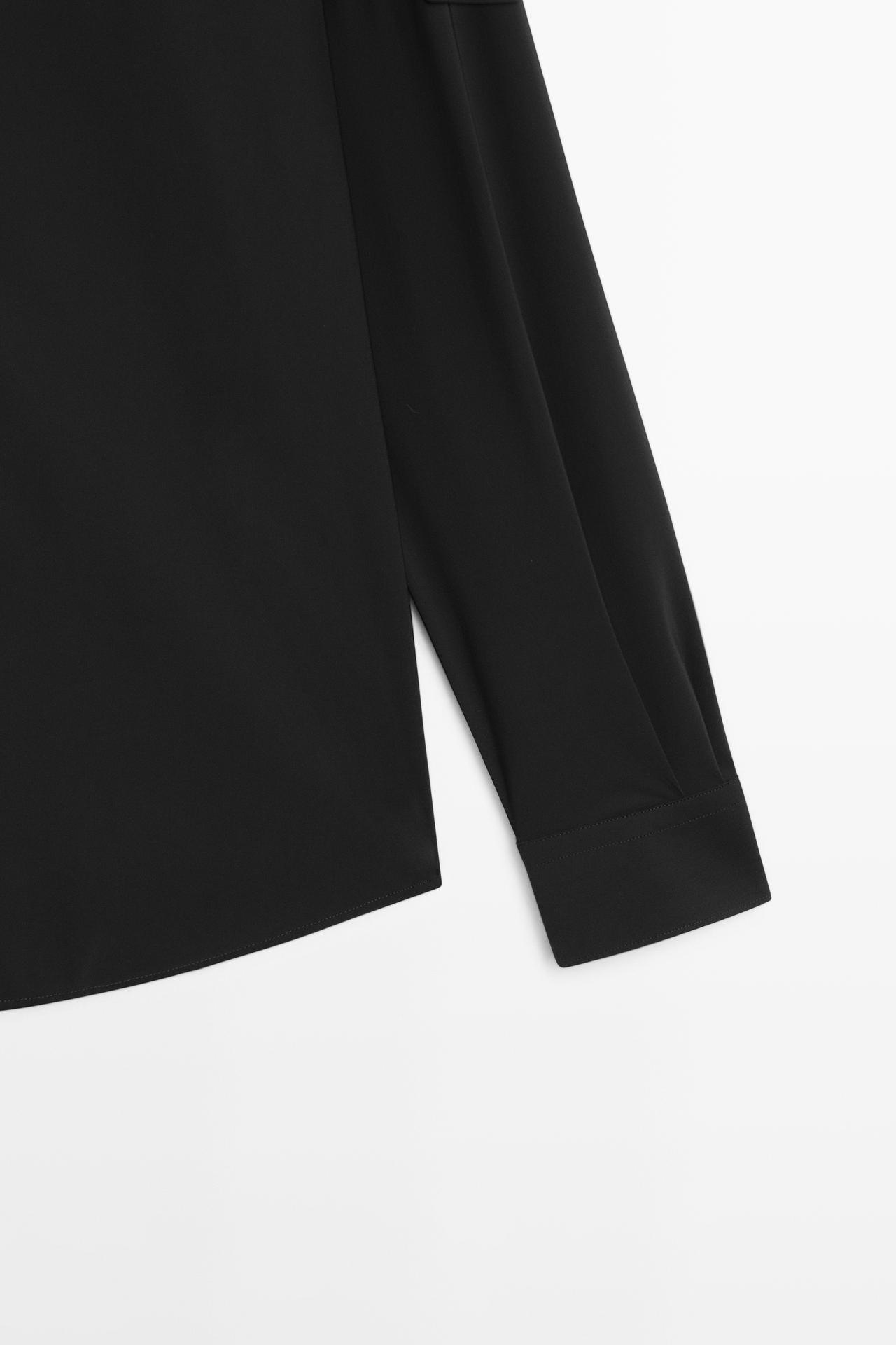 Slim fit stretch shirt — BLACK