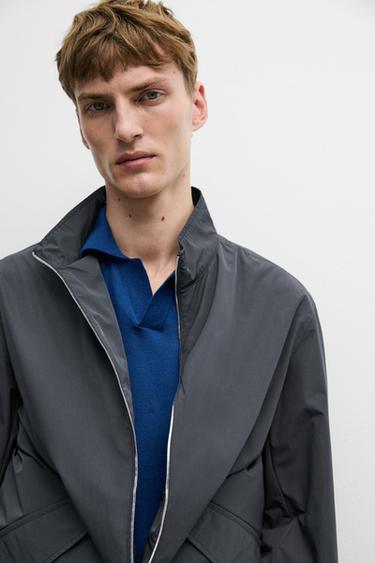 High neck jacket with pocket details — DARK GREY 8