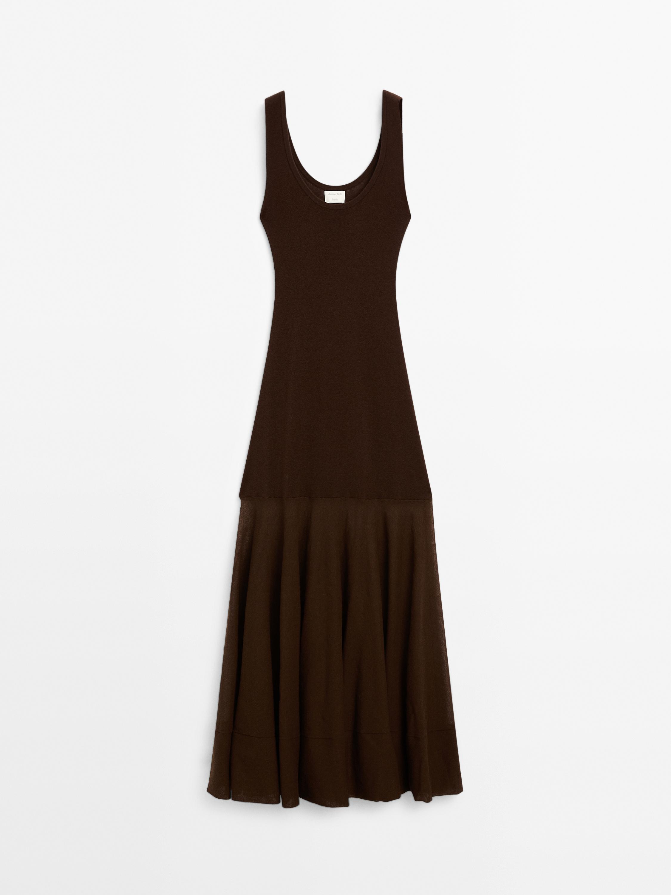 Cotton and silk blend knit dress