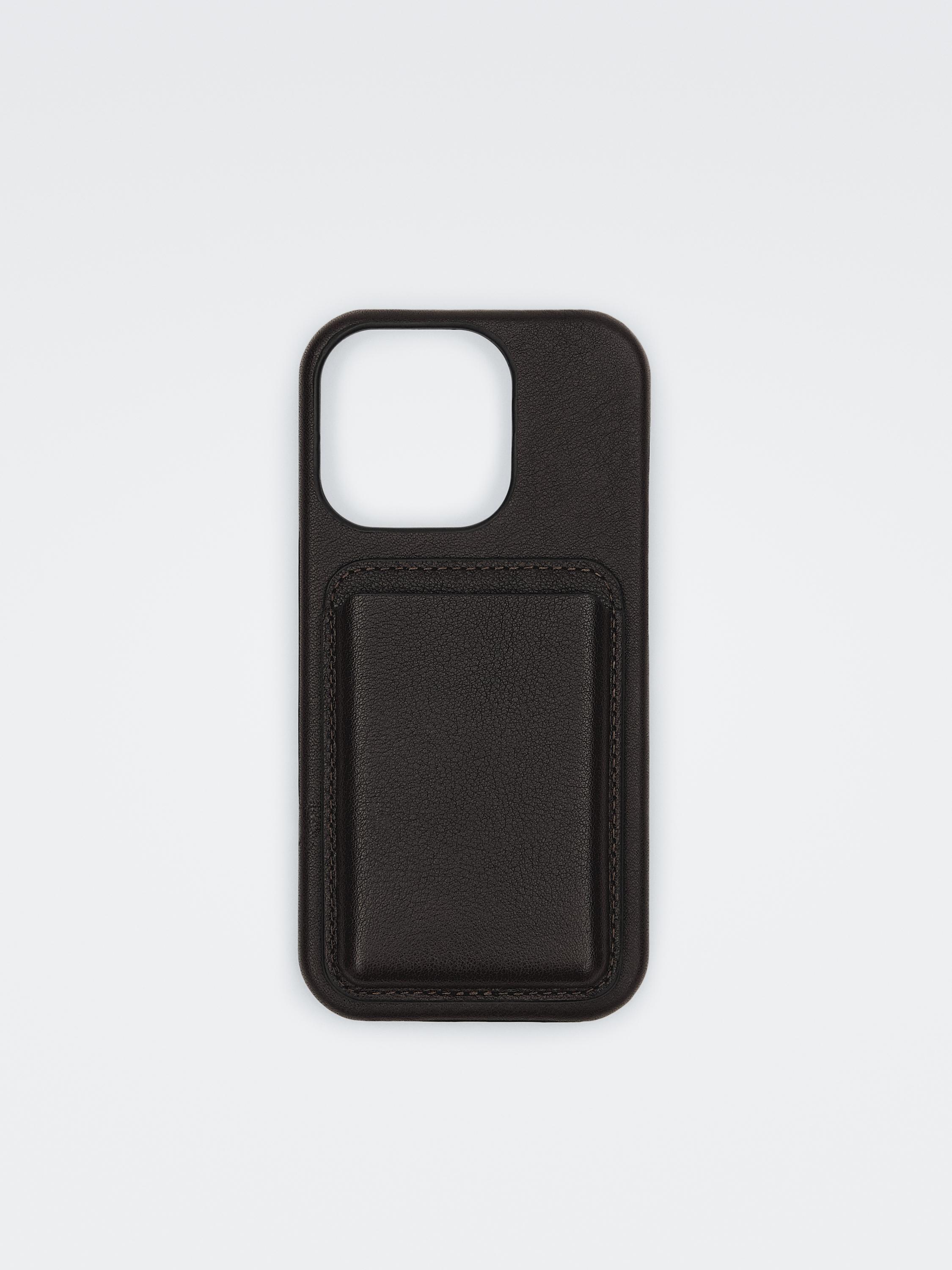 Nappa leather iPhone 16 Pro case — BROWN
