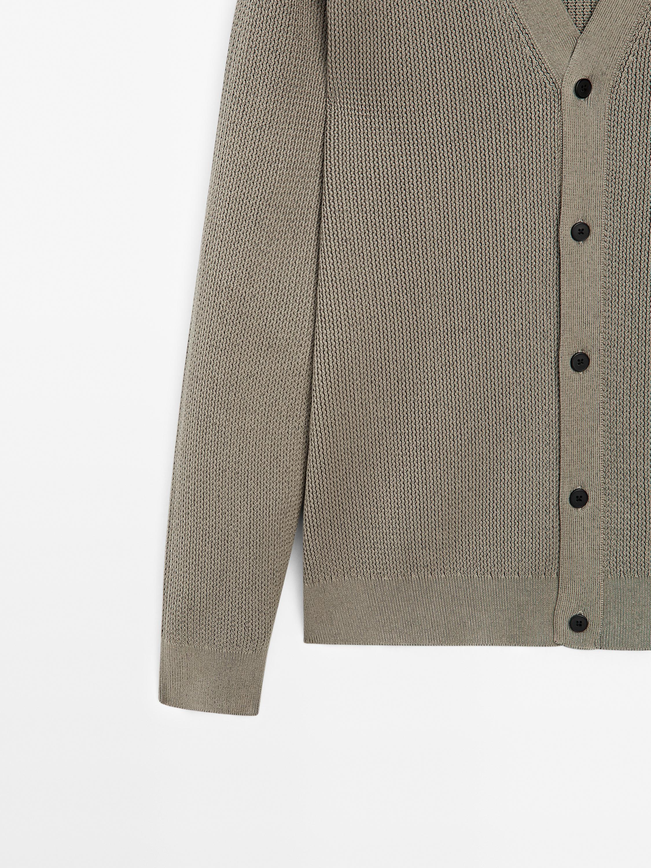 Cardigan de malha 100% algodão
