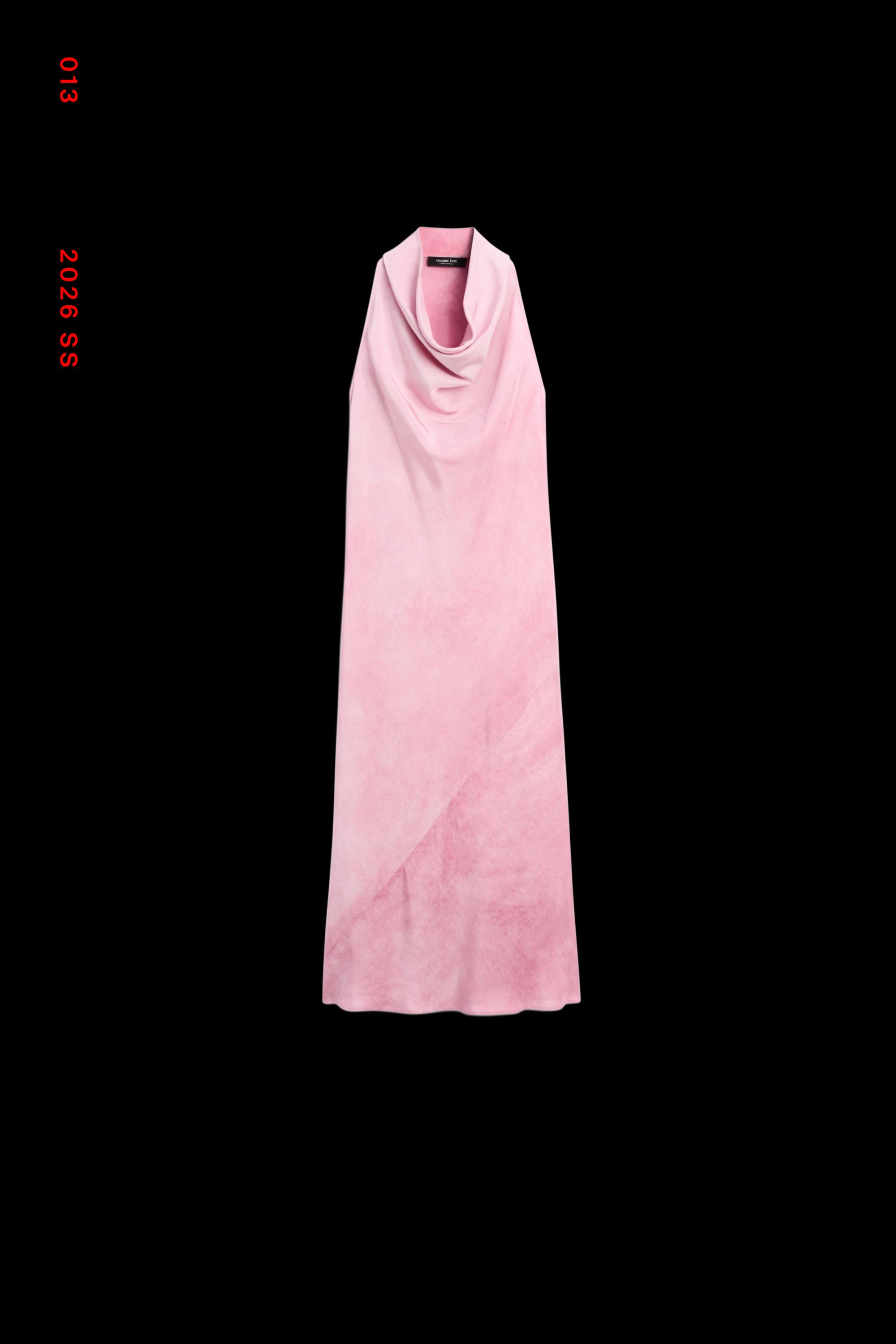Draped flowing midi dress — Pastel pink