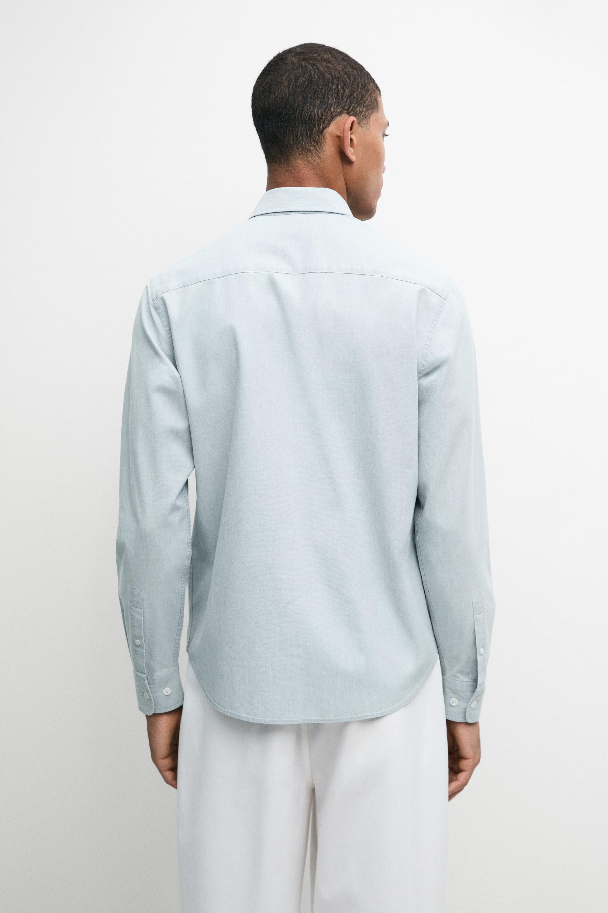 100% cotton denim shirt — SKY BLUE
