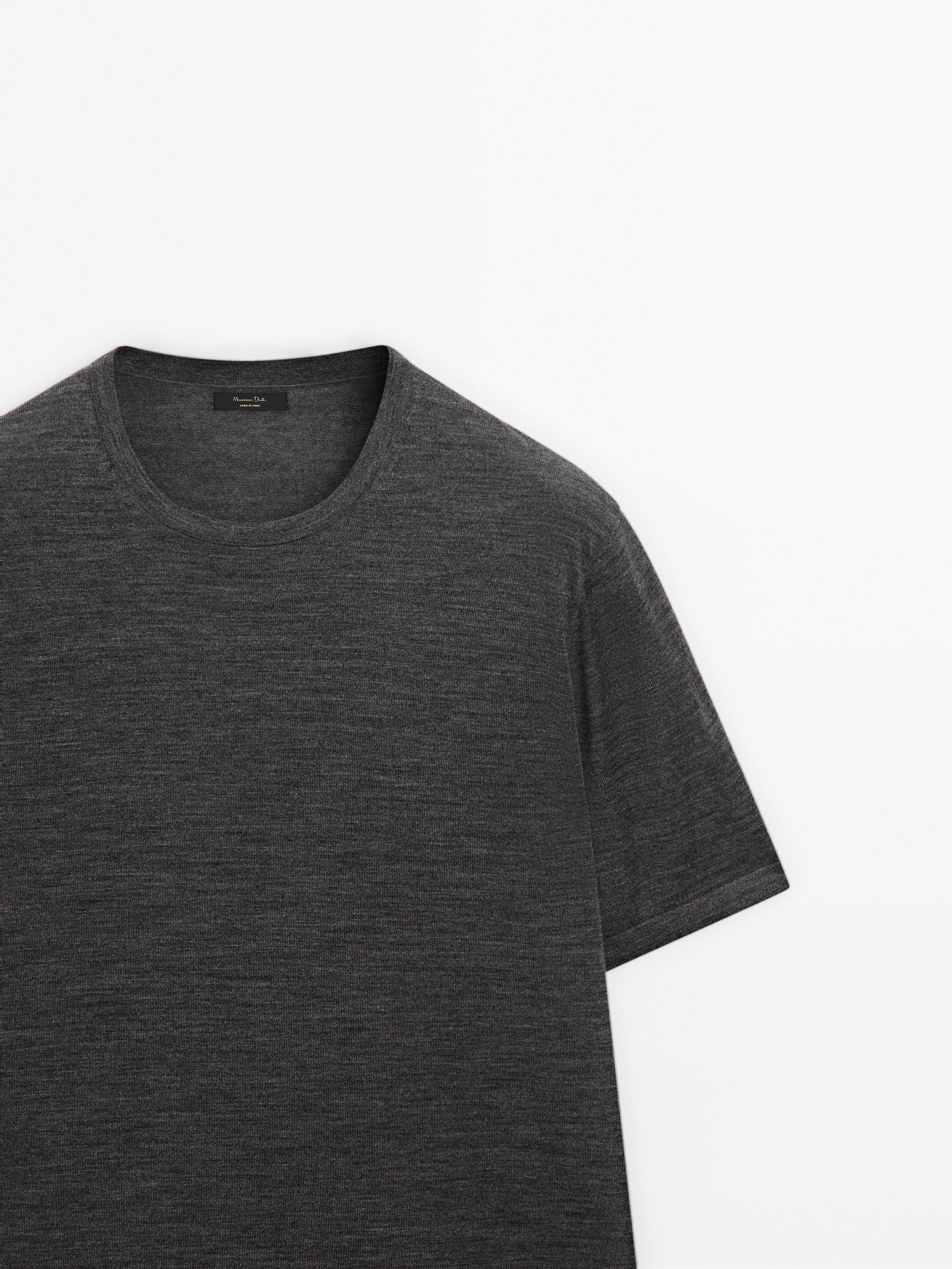 Wool blend knit T-shirt