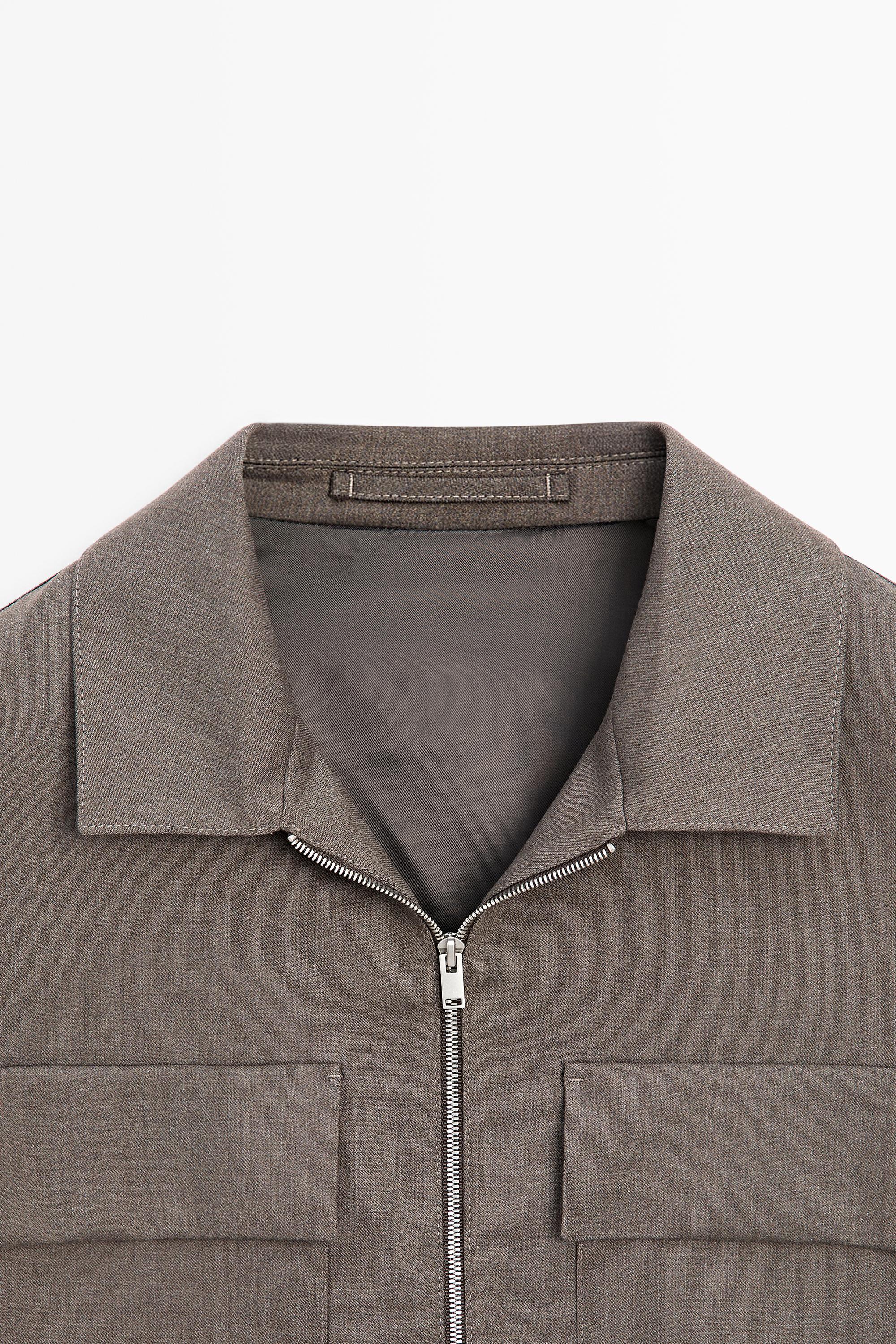 Wool-blend overshirt — MINK