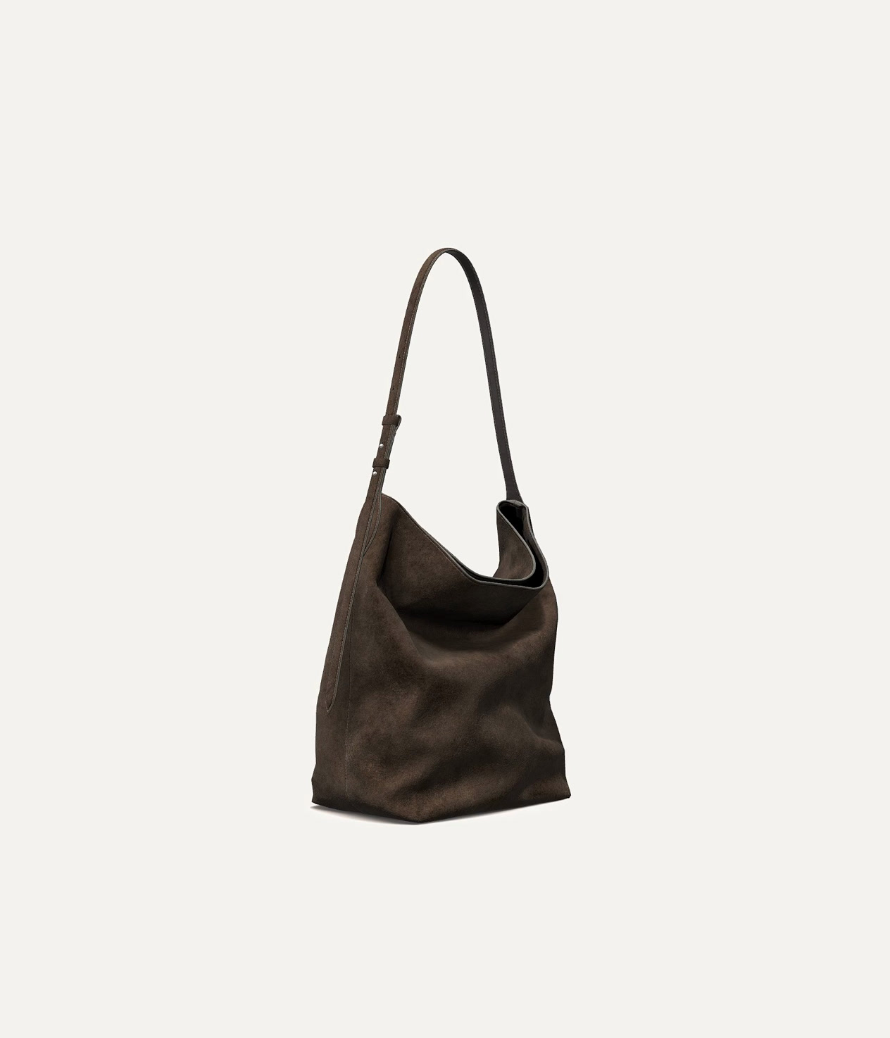 Split suede leather bucket bag