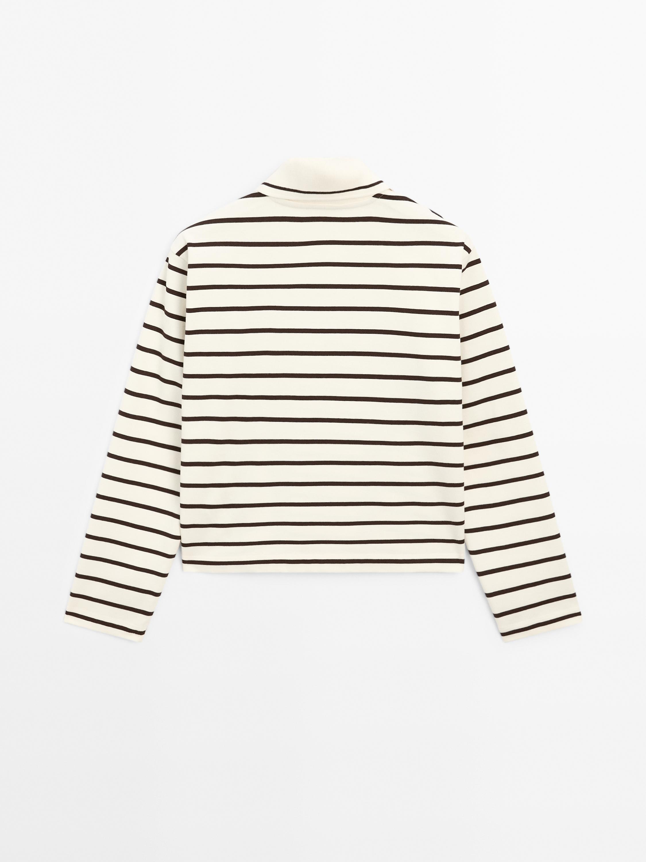 100% cotton striped polo shirt