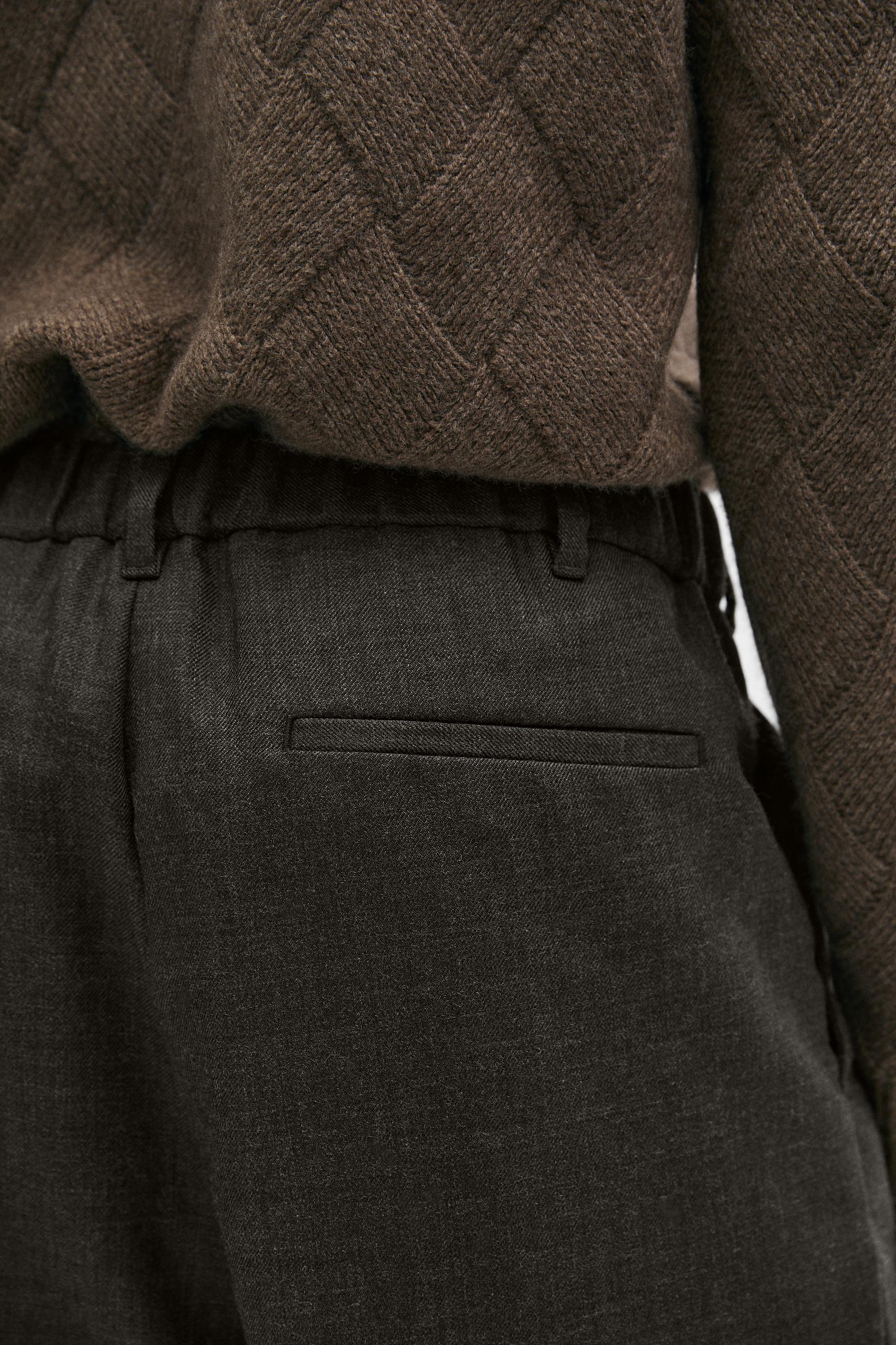 Massimo Dutti %100 yün elastik belli relaxed fit pantolon
